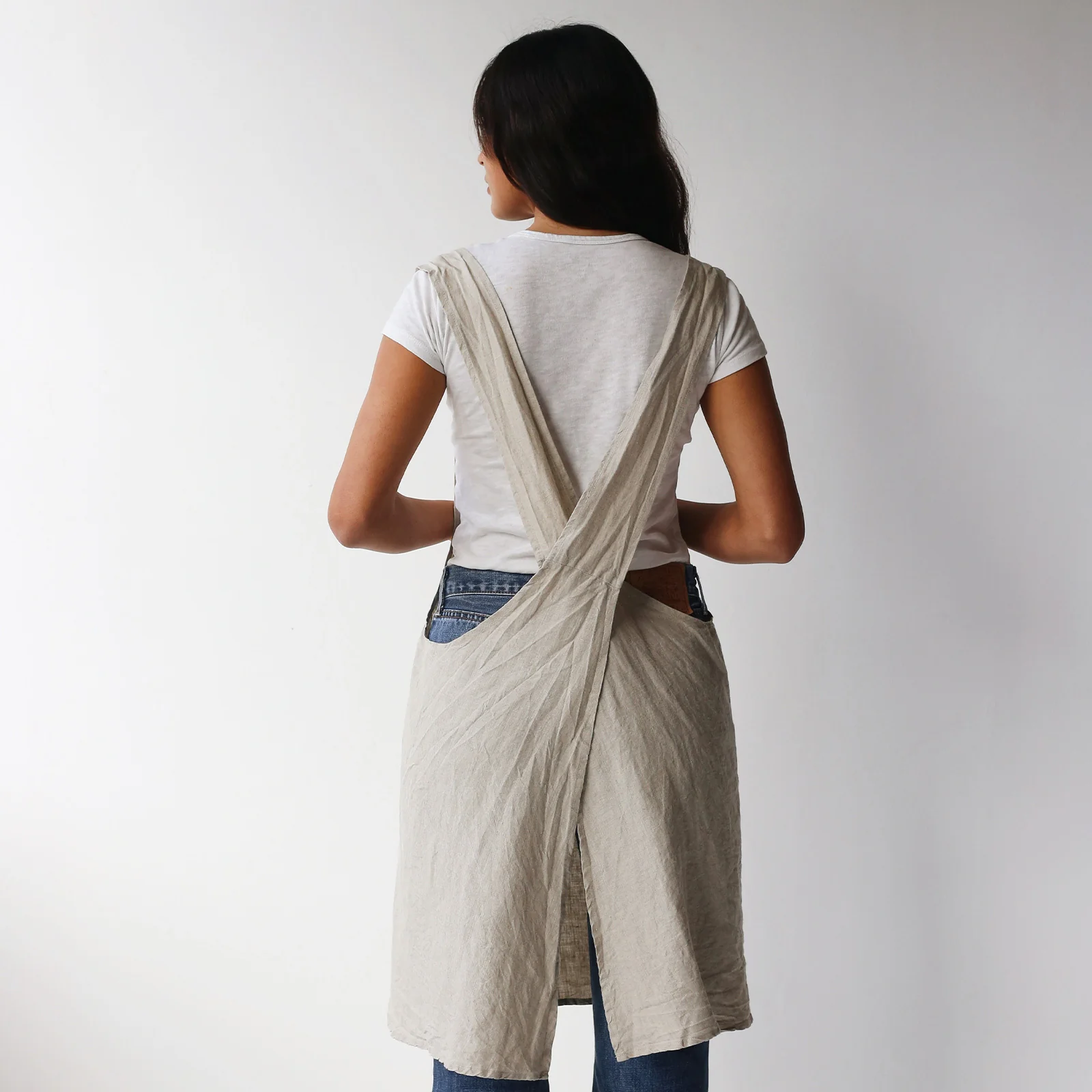 French Flax Linen Apron in Natural - Image 4