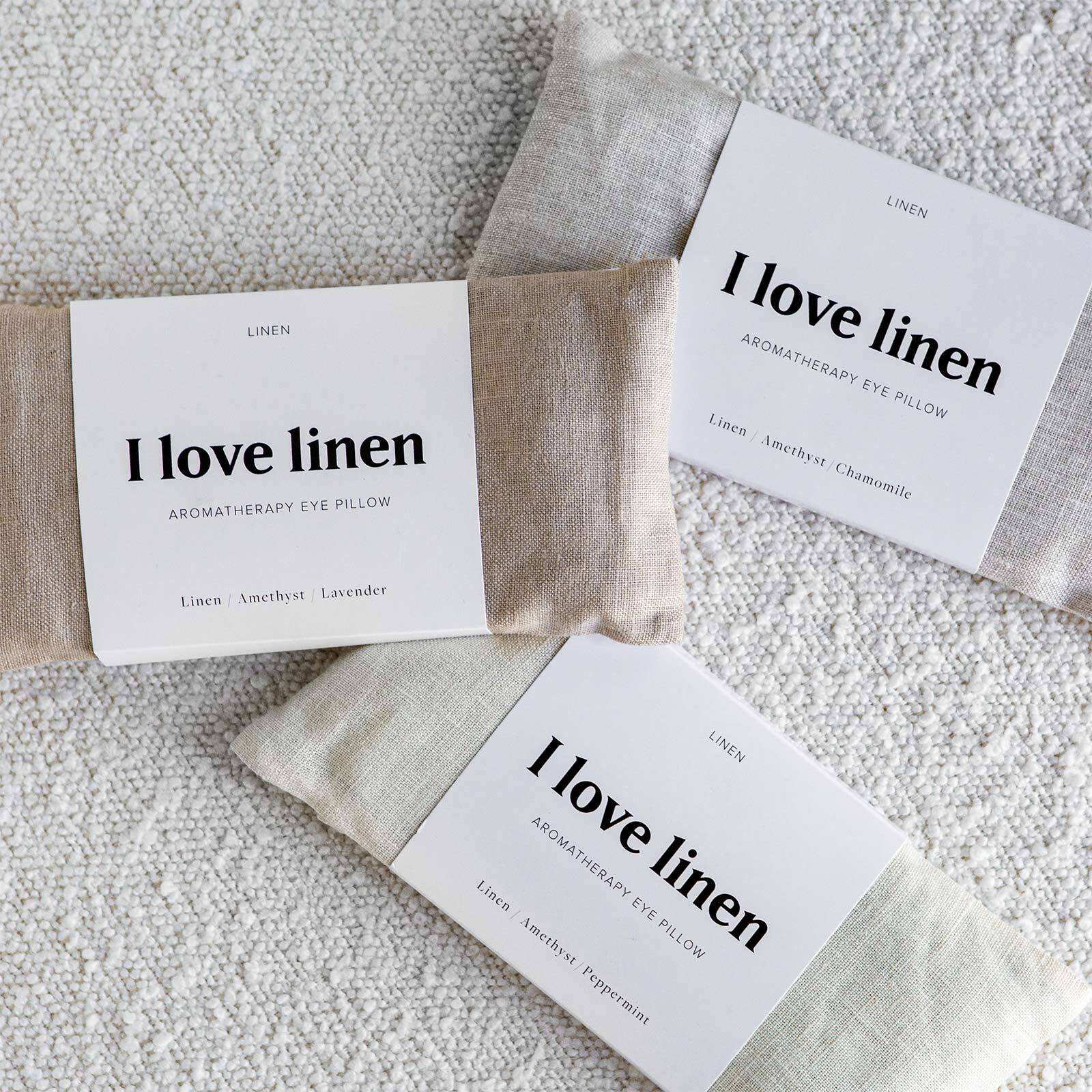 French Flax Linen Aromatherapy Eye Pillow in Peppermint - Image 2