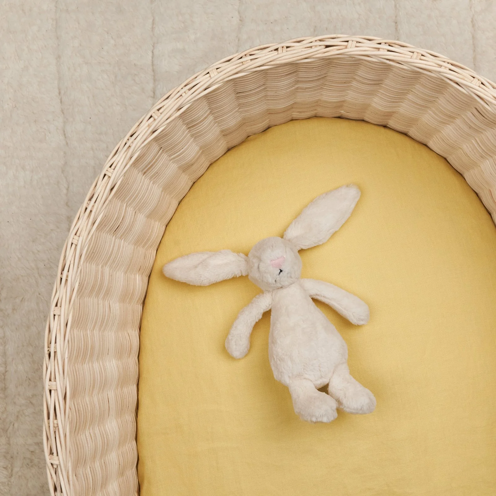 French Flax Linen Bassinet Sheet in Daisy - Image 5
