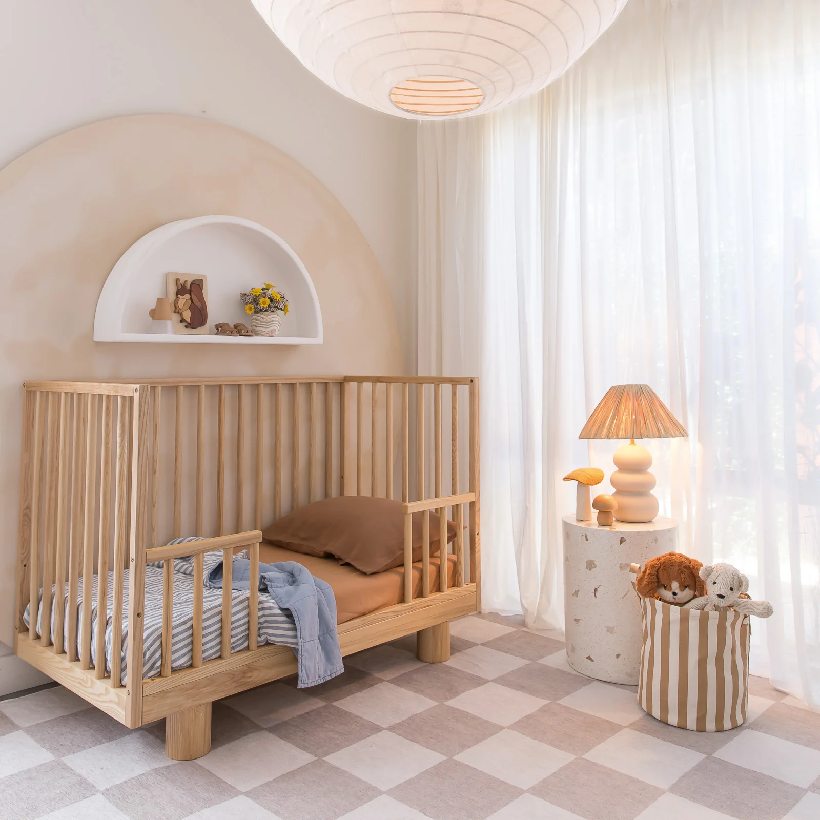 French Flax Linen Cot Sheet in Sandalwood - Image 6
