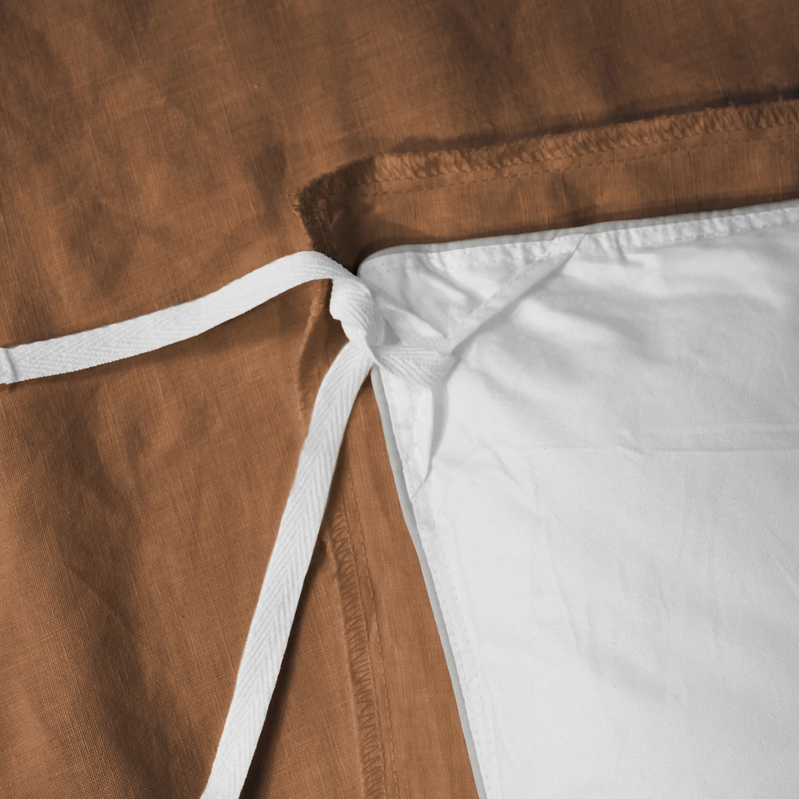 French Flax Linen Double Sided Quilt Cover in Hazelnut/Hazelnut Stripe - Image 15