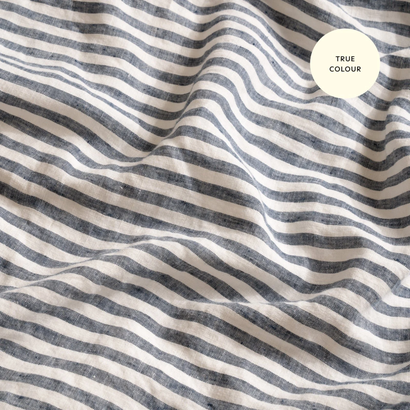 French Flax Linen Double Sided Quilt Cover in Indigo/Indigo Stripe - Image 13