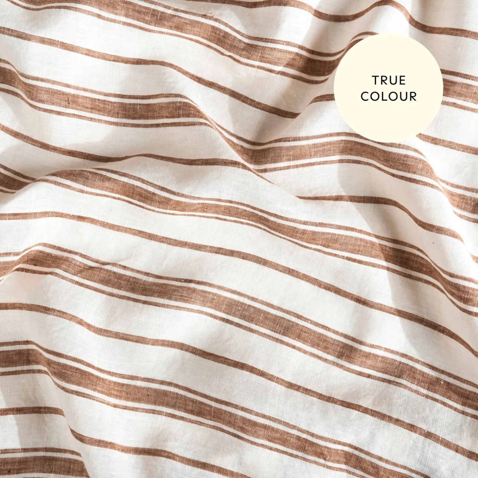 French Flax Linen Ruby Shirt in Hazelnut Stripe - Image 12