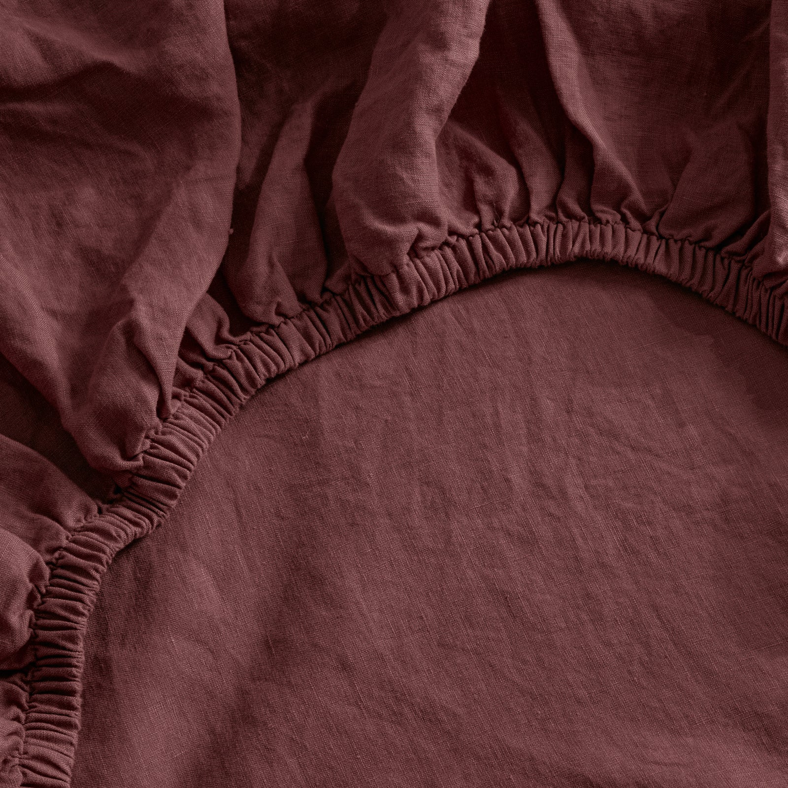 French Flax Linen Fitted Sheet in Cherrywood - Image 4
