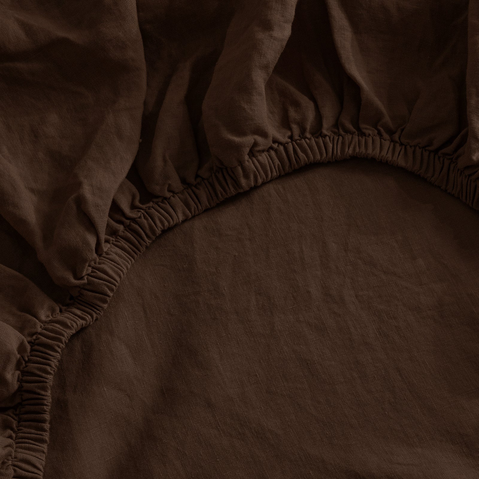 French Flax Linen Fitted Sheet in Chocolate - Image 4
