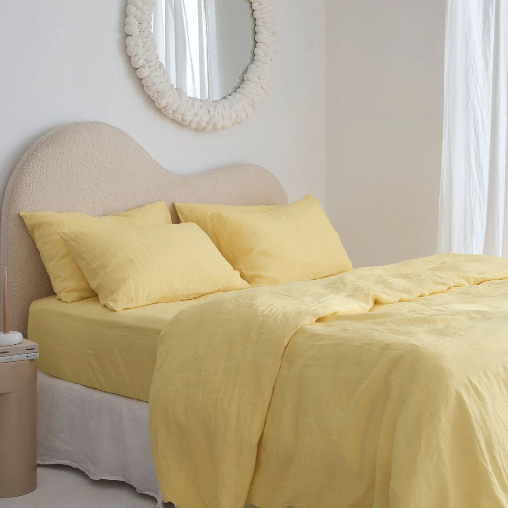 French Flax Linen Fitted Sheet in Daisy - Image 4