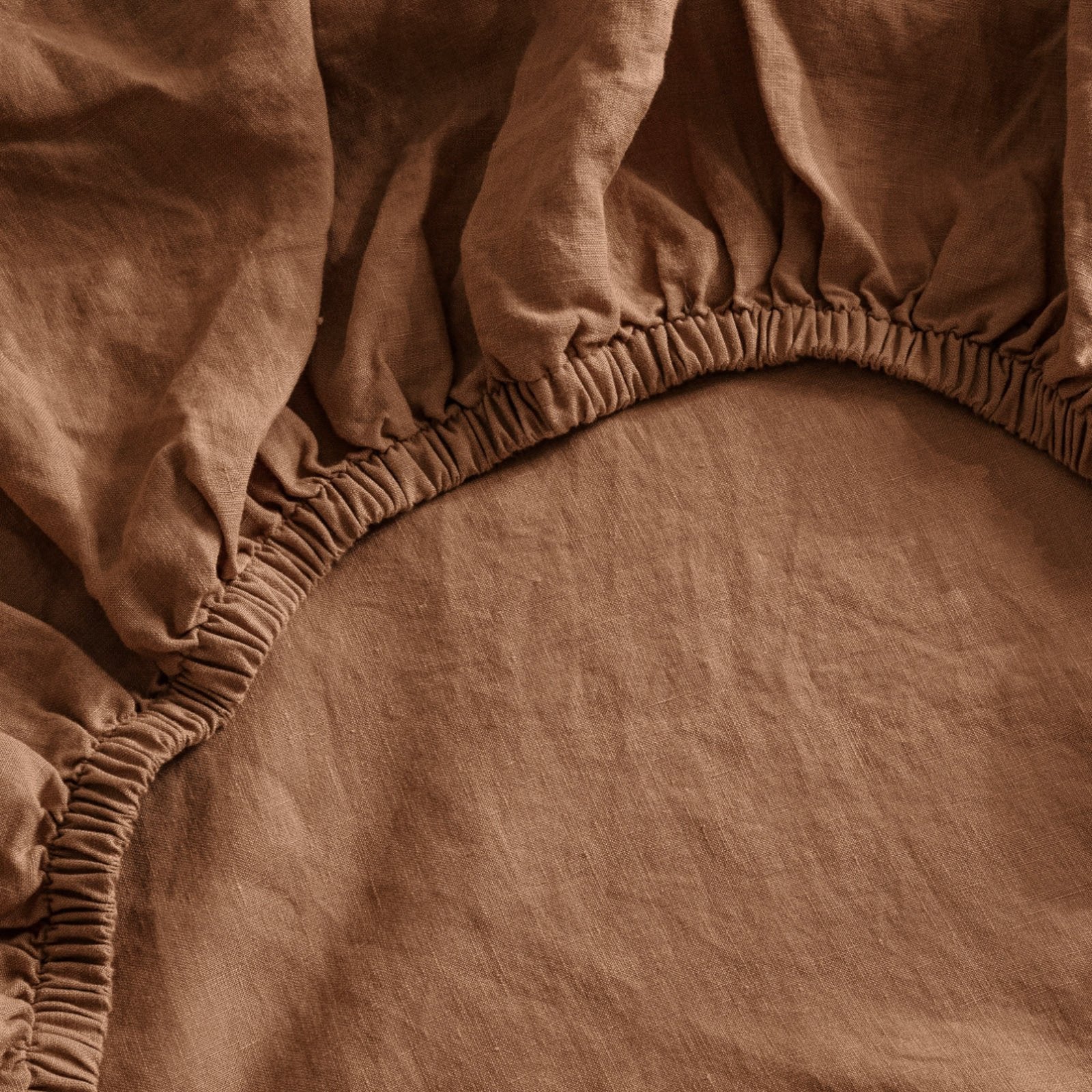 French Flax Linen Fitted Sheet in Hazelnut - Image 4