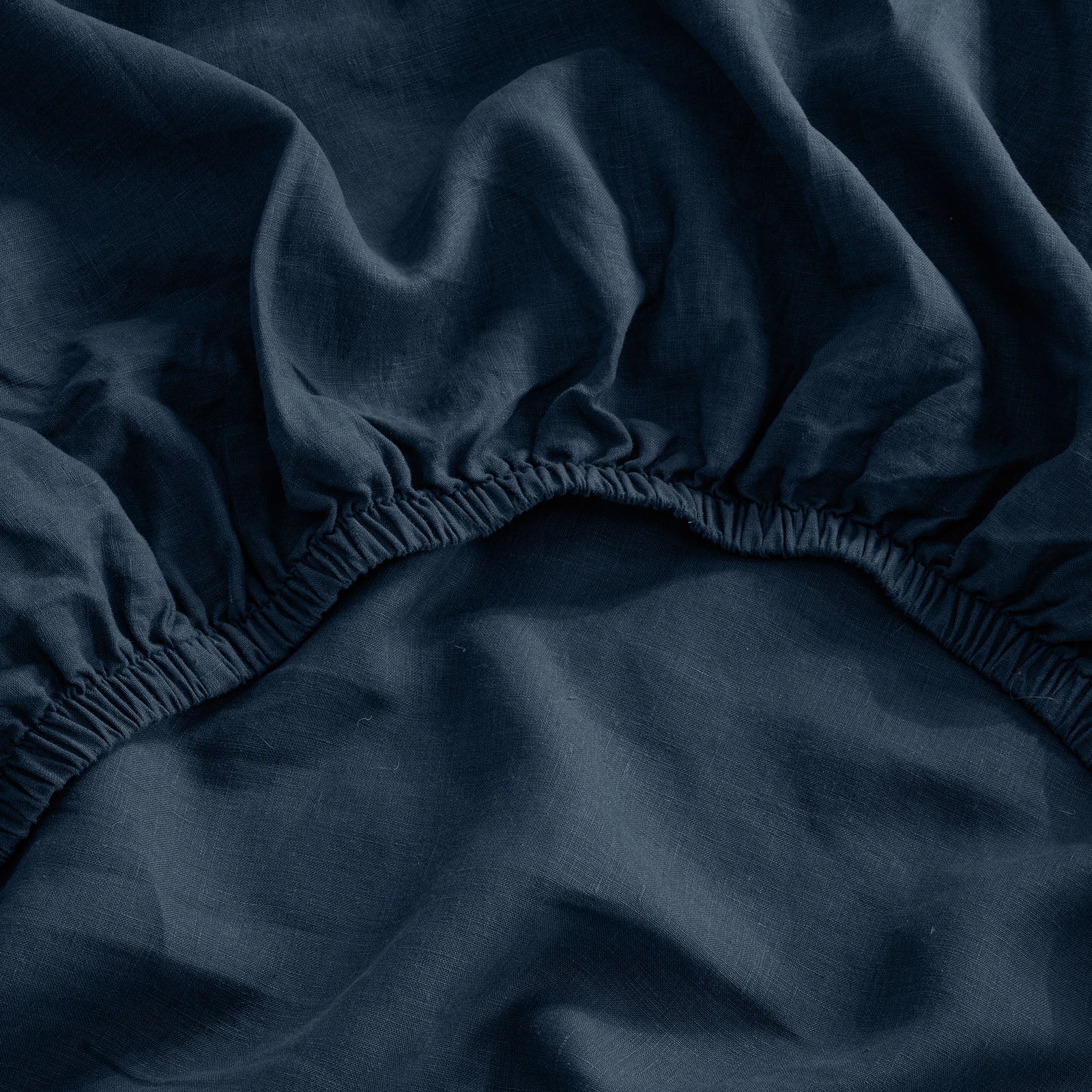 French Flax Linen Fitted Sheet in Indigo - Image 4