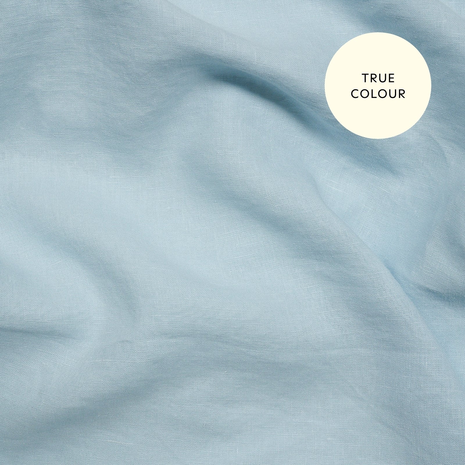 French Flax Linen Flat Sheet in Sky Blue - Image 10