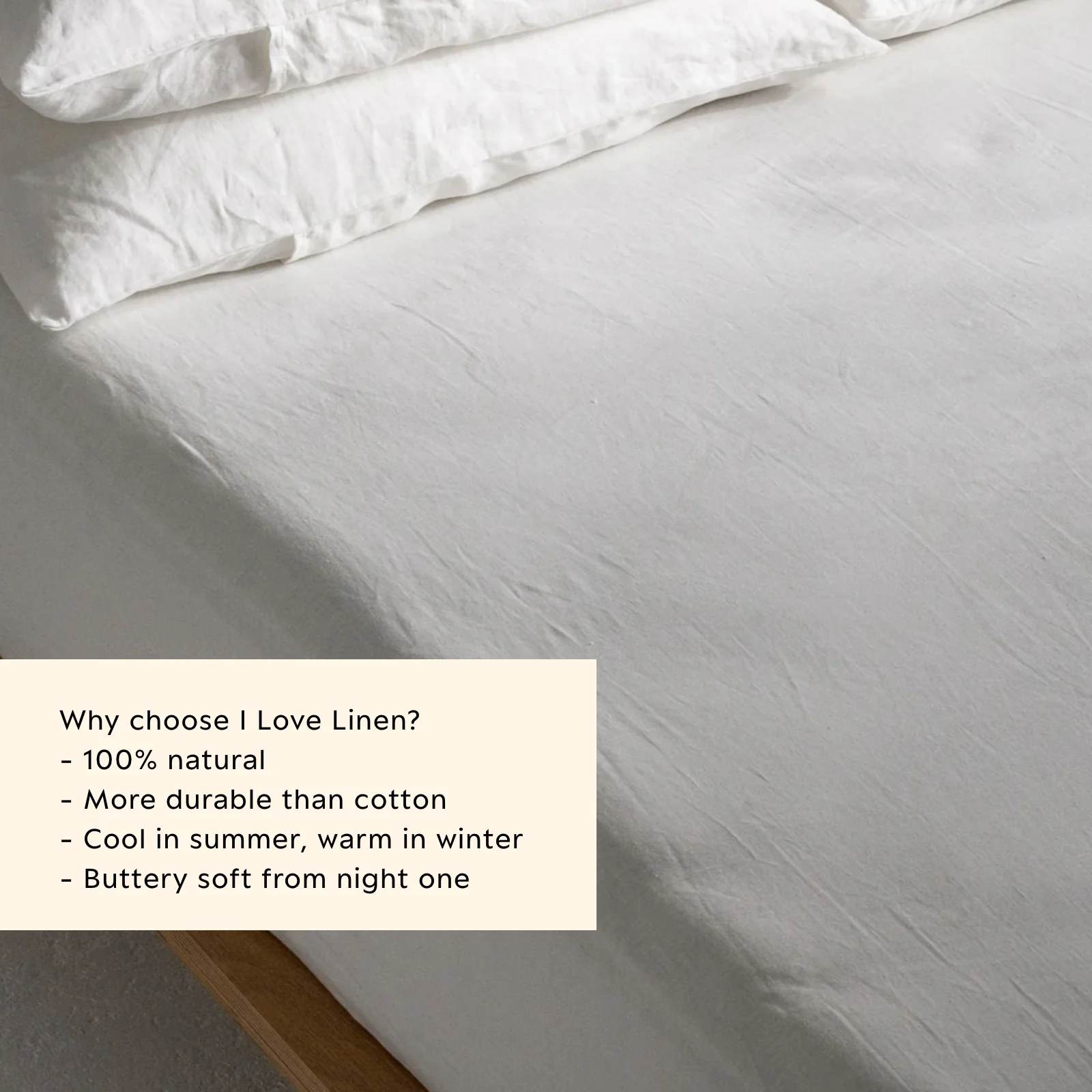 French Flax Linen Fitted Sheet in White - Image 3