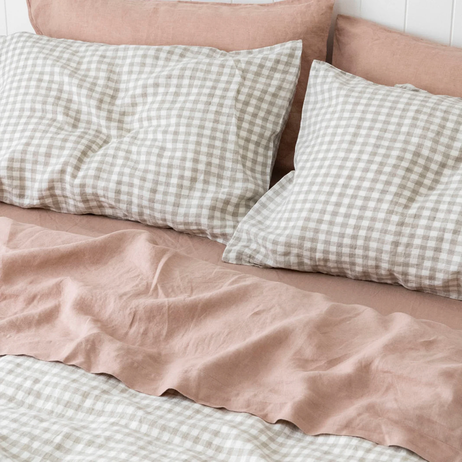 French Flax Linen Flat Sheet in Clay - Image 10