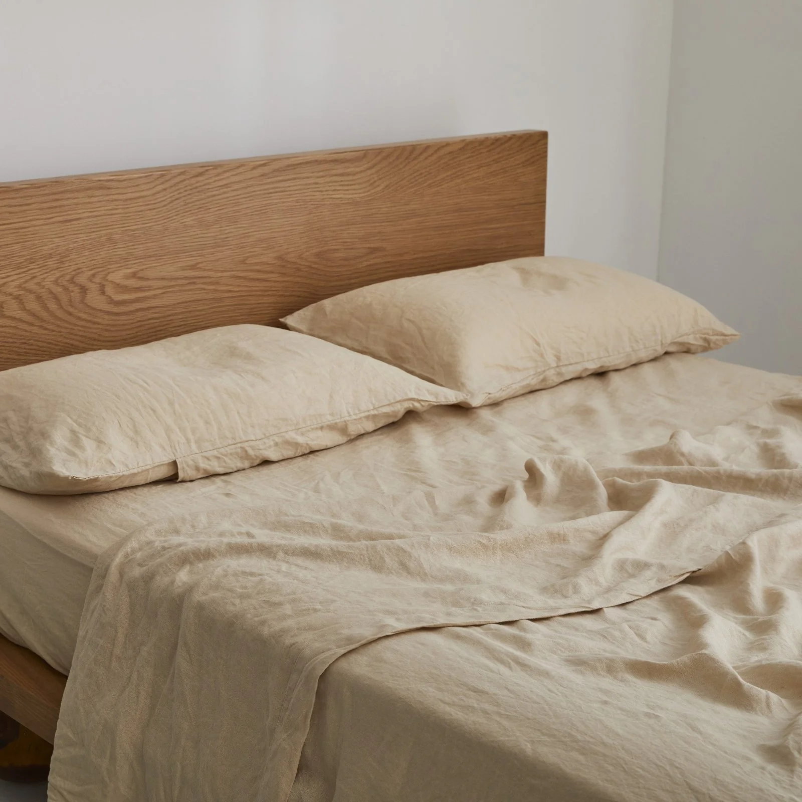 French Flax Linen Flat Sheet in Creme - Image 6