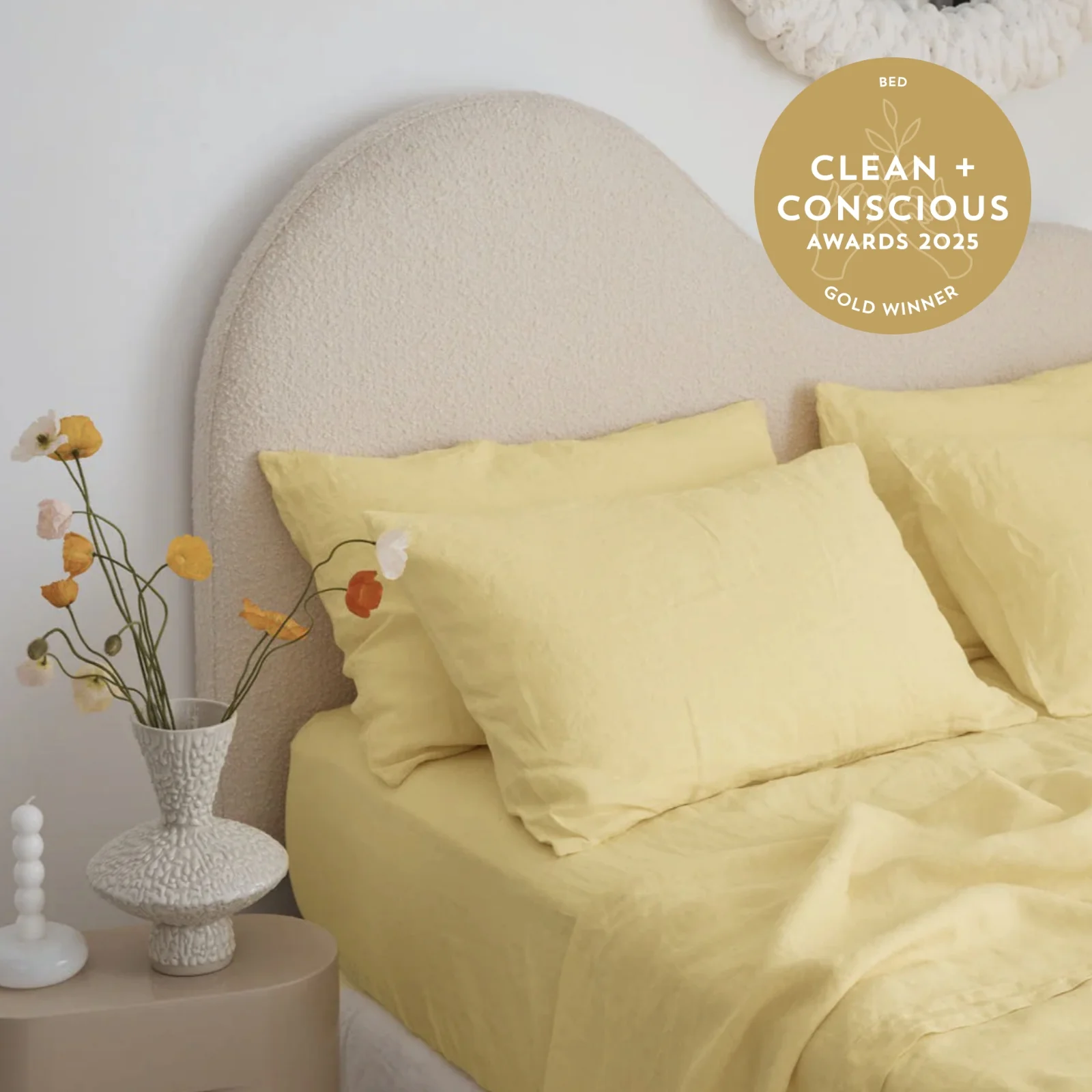 French Flax Linen Flat Sheet in Daisy - Image 5