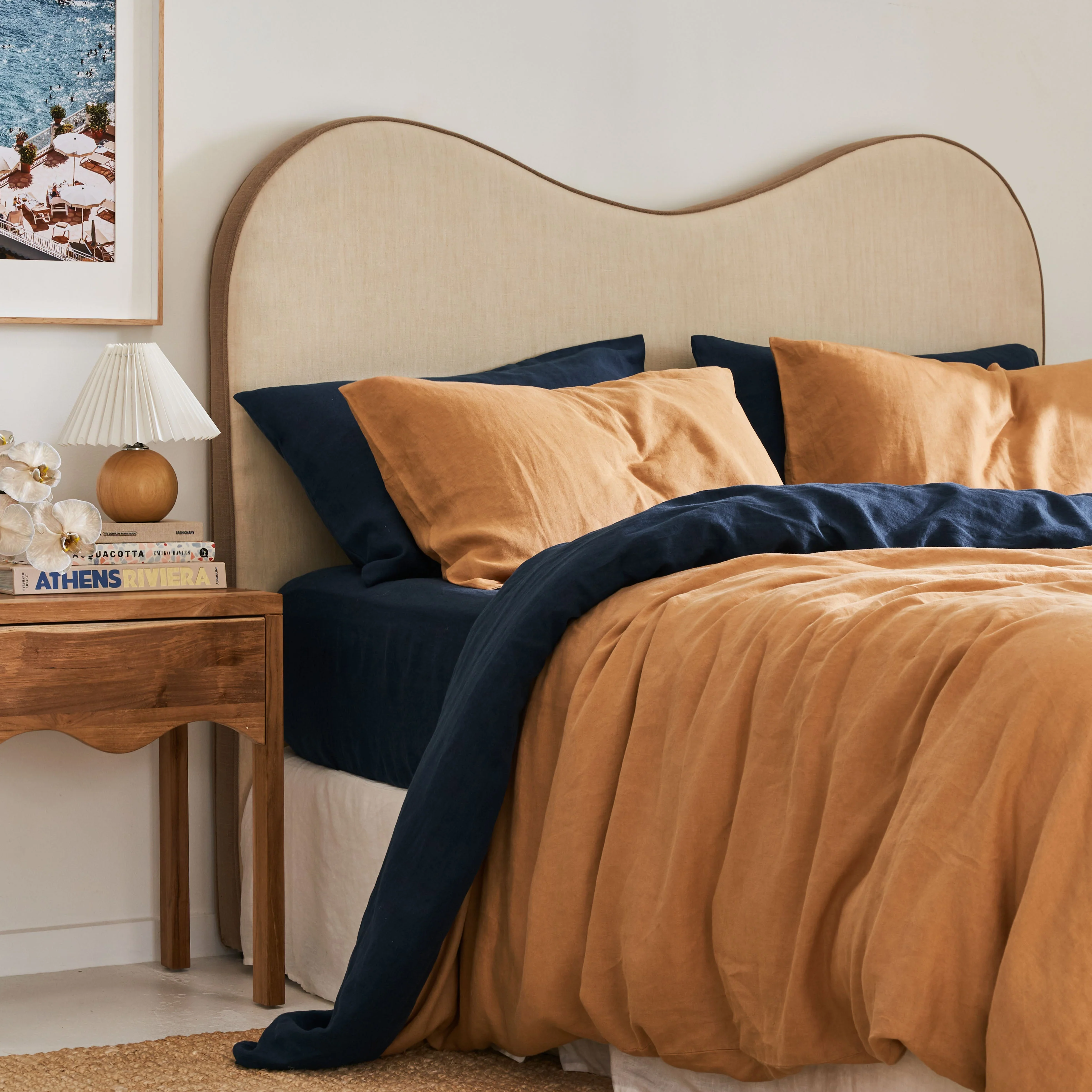 French Flax Linen Flat Sheet in Indigo - Image 10