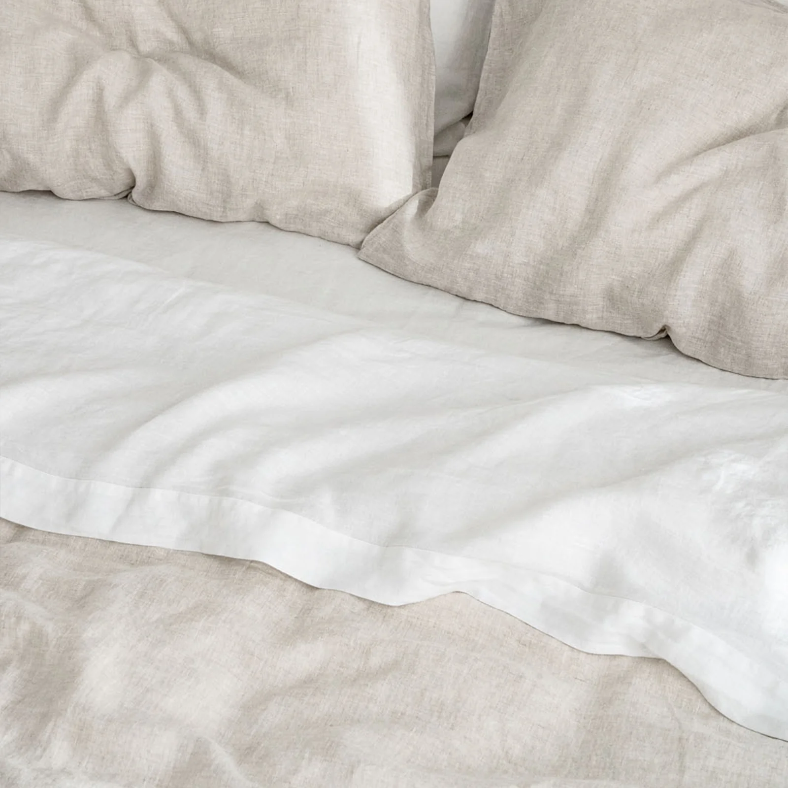 French Flax Linen Flat Sheet in White - Image 5