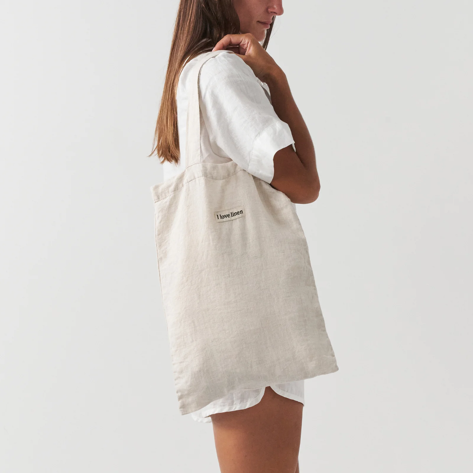 French Flax Linen Market Bag in Natural