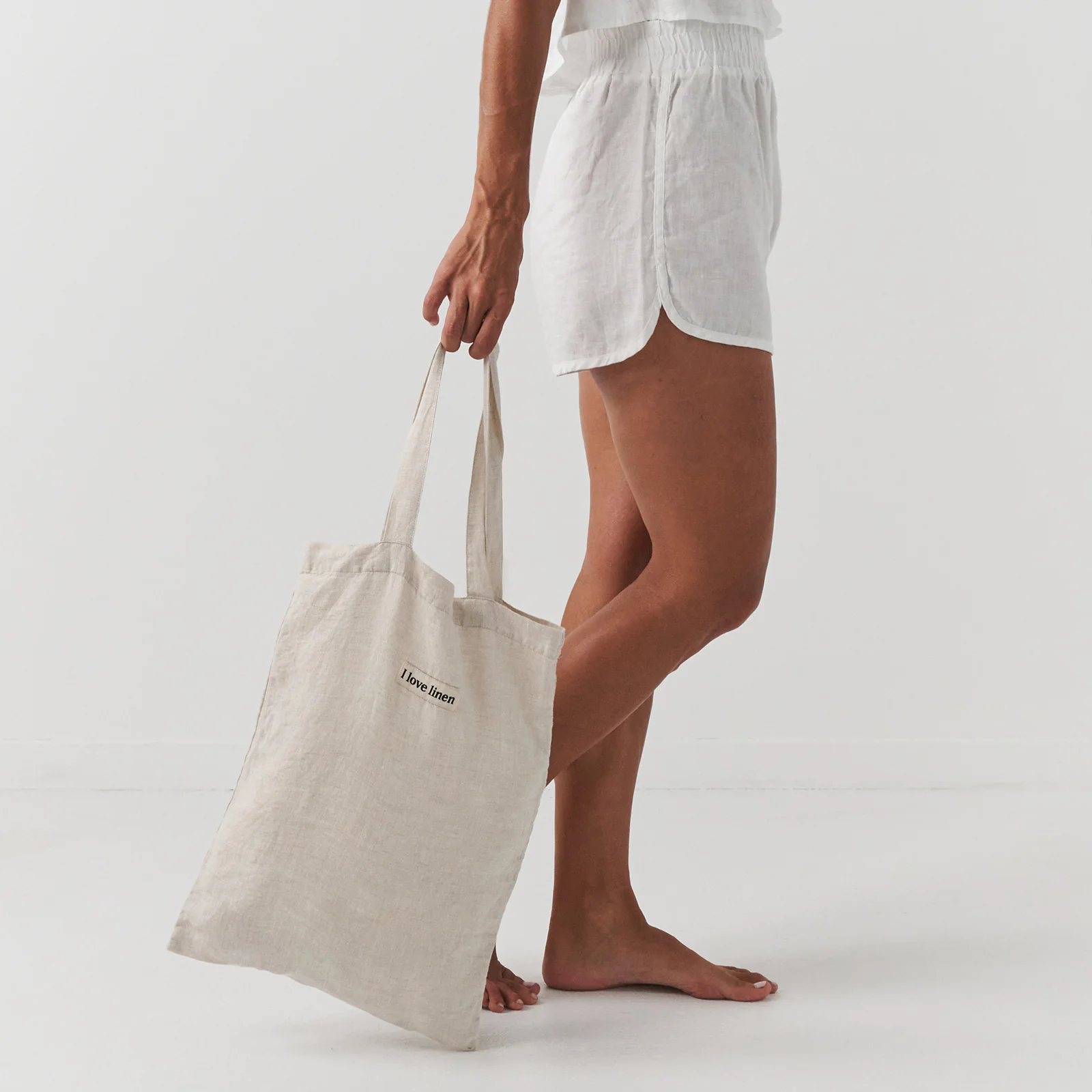 French Flax Linen Market Bag in Natural - Image 4