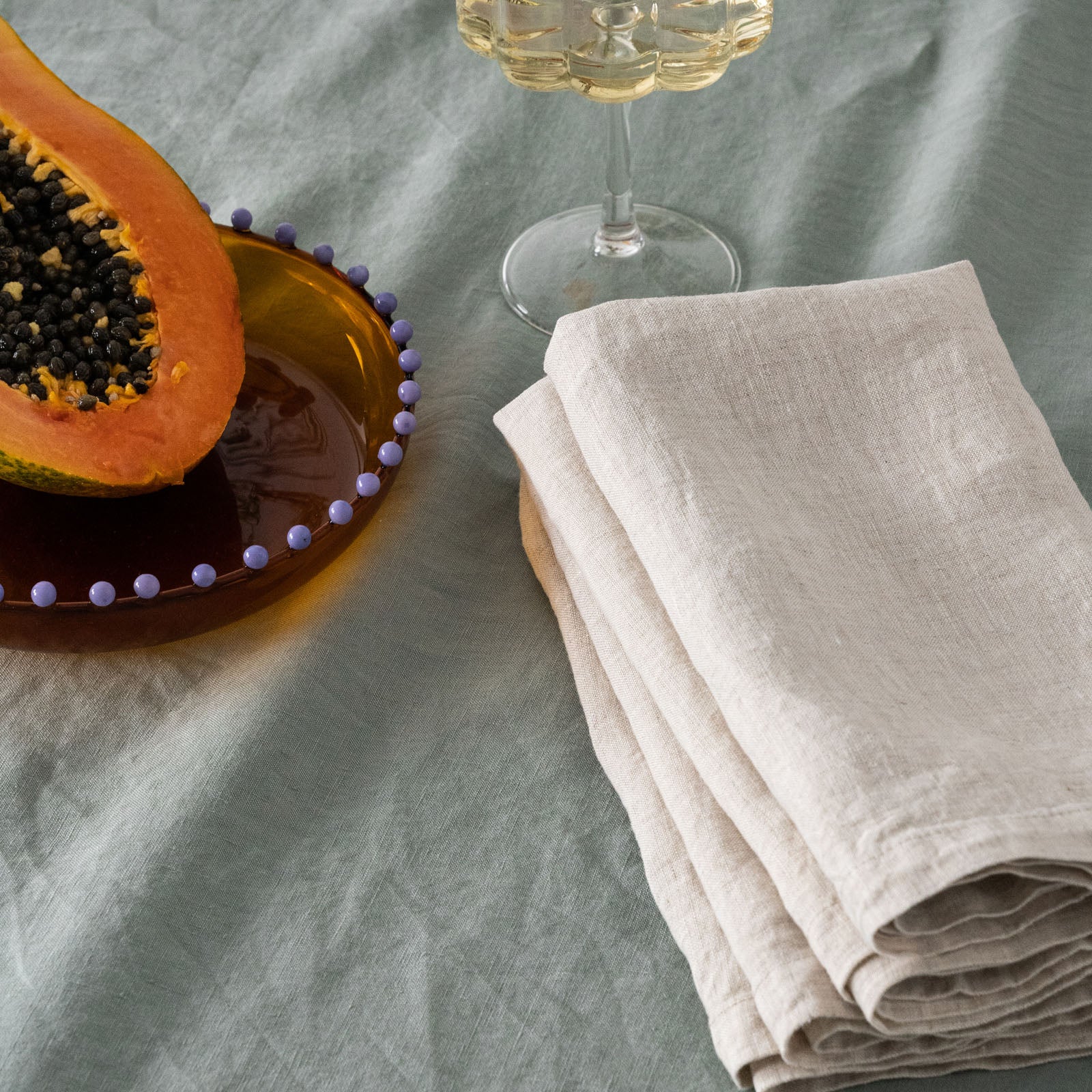 French Flax Linen Napkins (Set Of 4) in Natural - Image 7