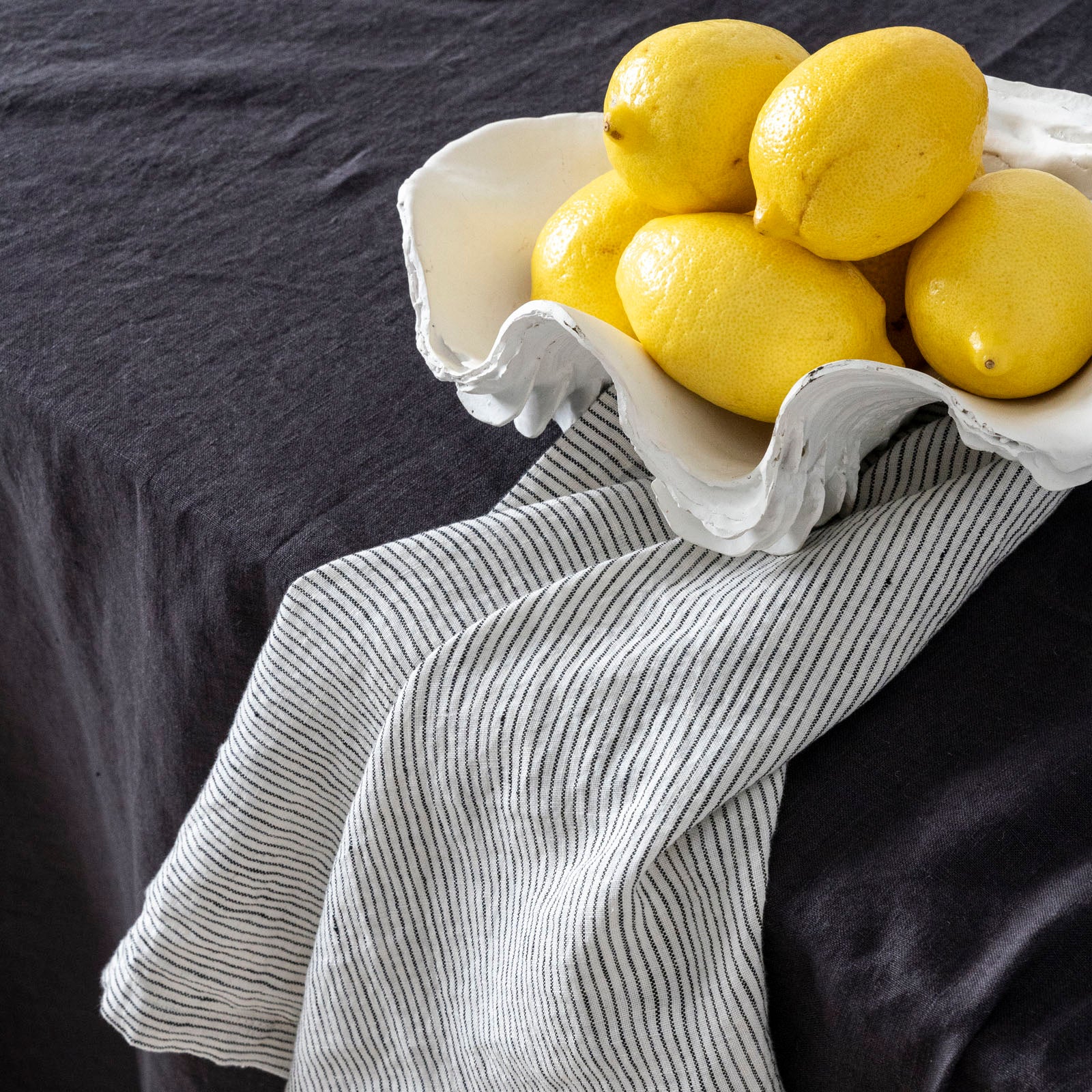 French Flax Linen Napkins (Set Of 4) in Pinstripe - Image 3