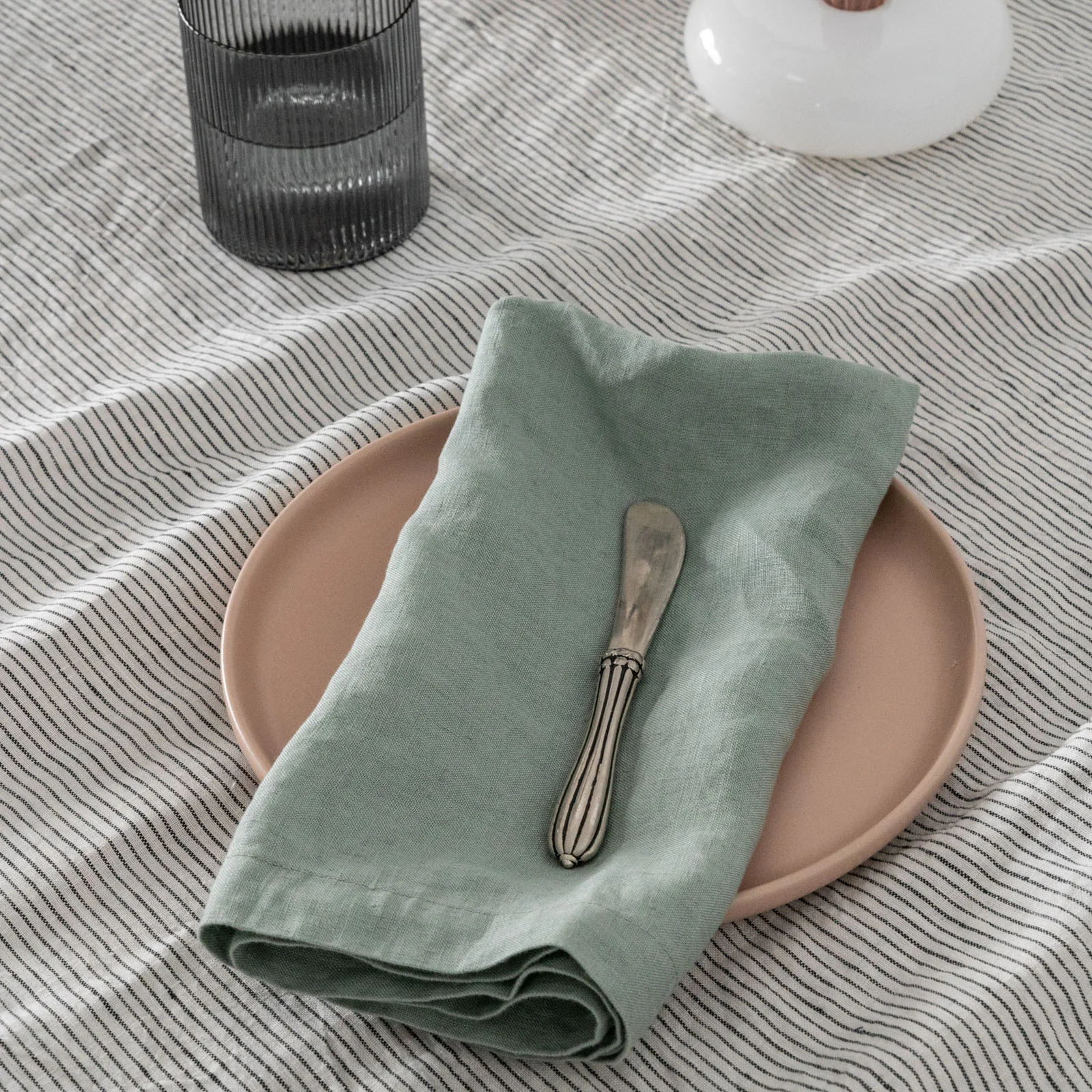 French Flax Linen Napkins (Set Of 4) in Sage - Image 5