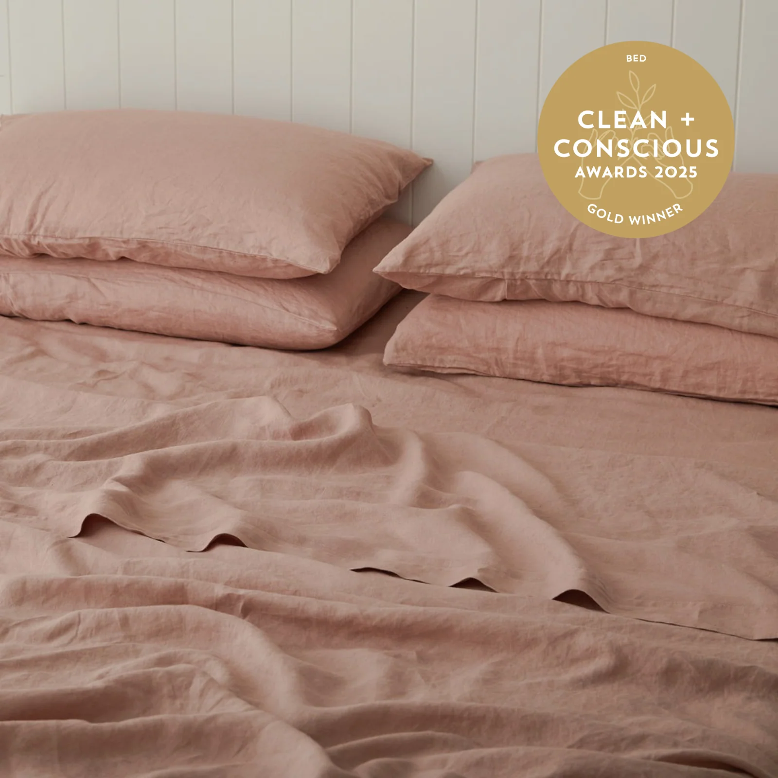 French Flax Linen Pillowcase Set in Clay - Image 5