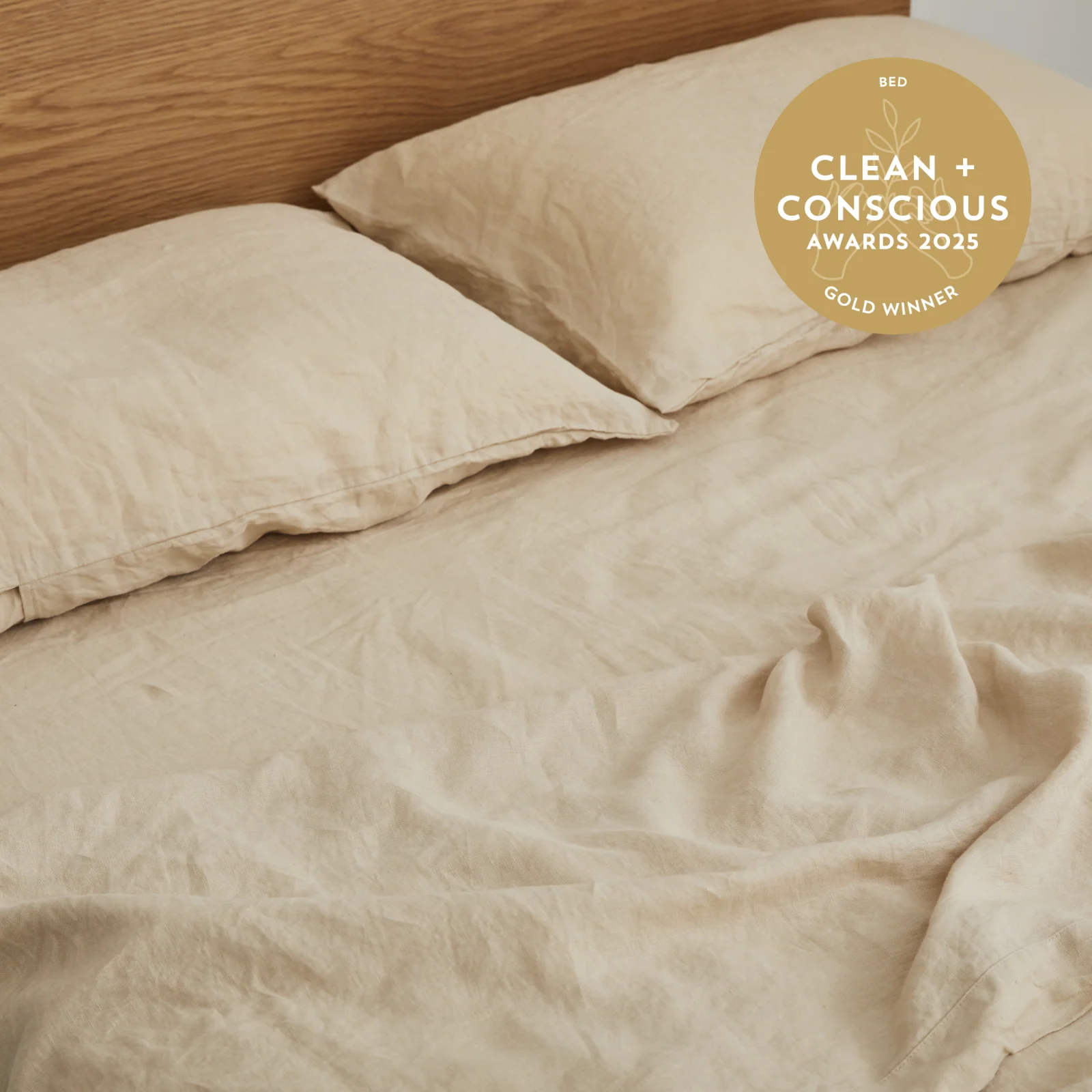 French Flax Linen Pillowcase Set in Creme - Image 5