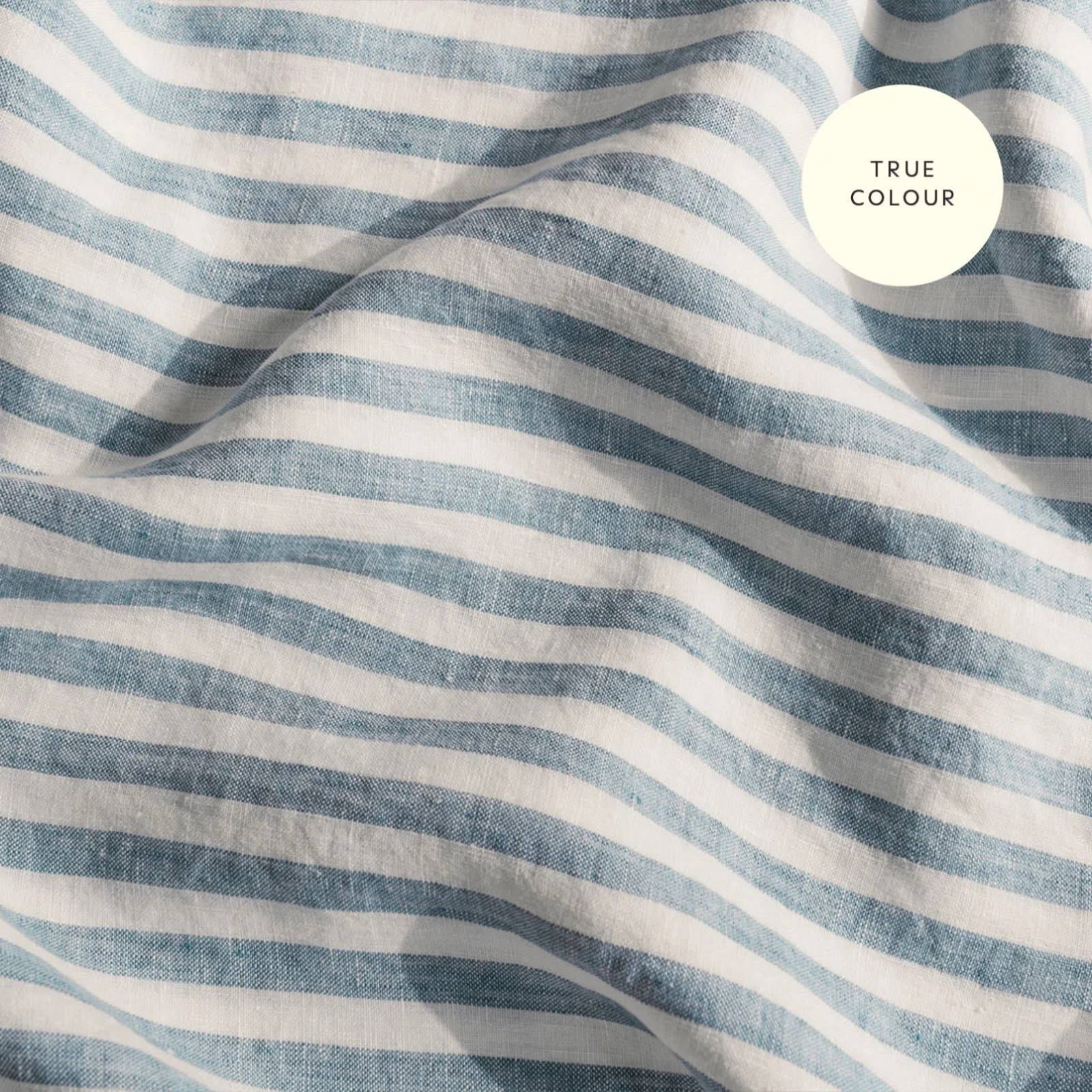 French Flax Linen Pillowcase Set in Marine Blue Stripe - Image 10