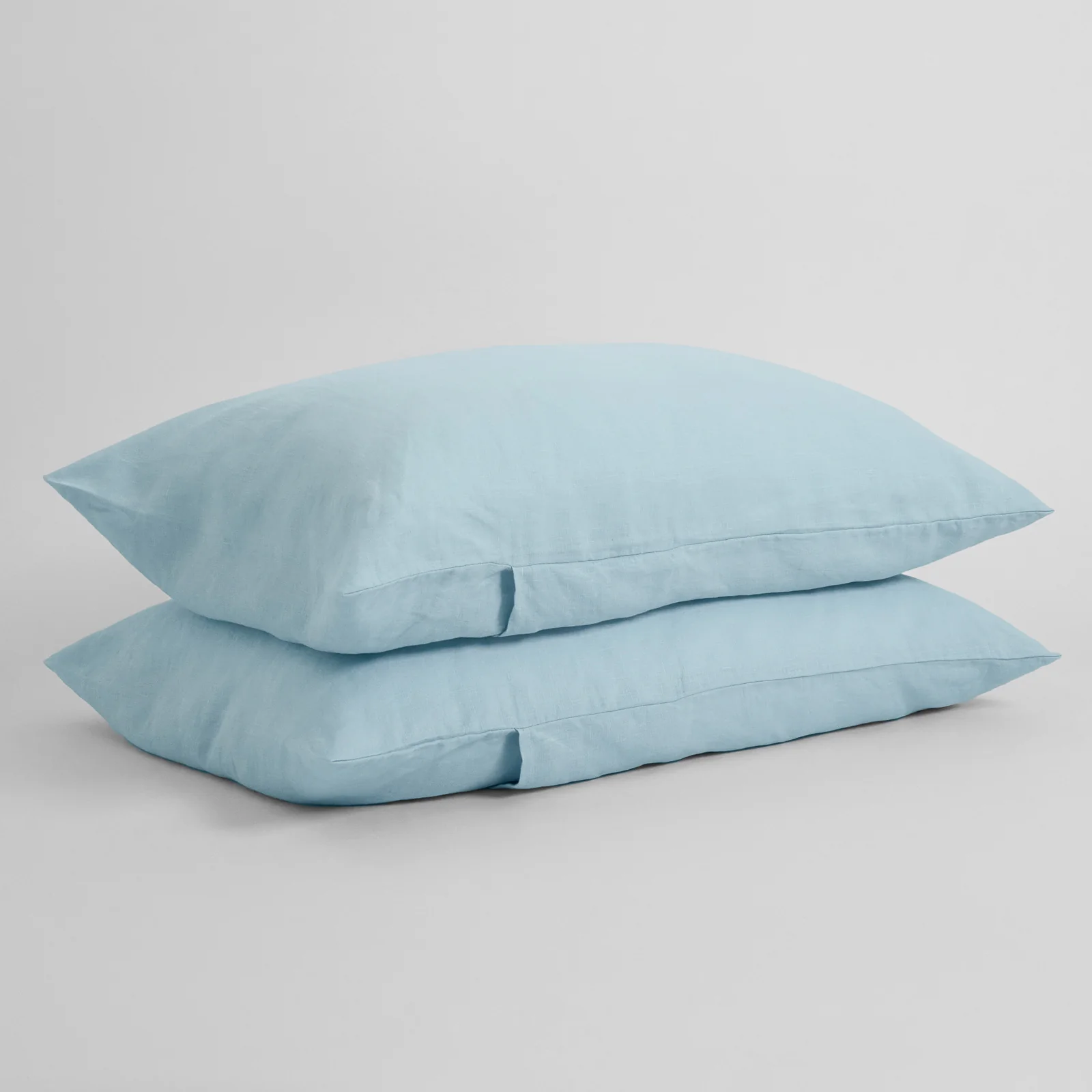 French Flax Linen Pillowcase Set in Sky Blue