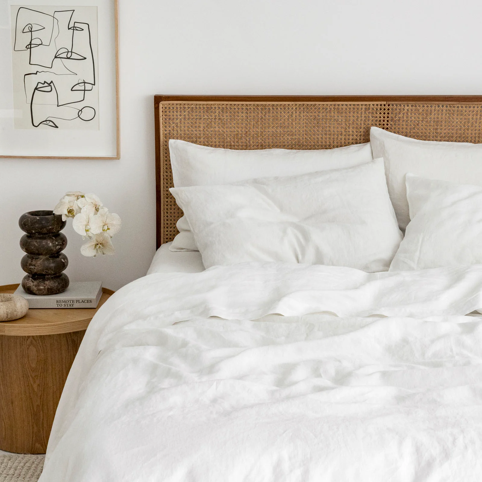 French Flax Linen Pillowcase Set in White - Image 6