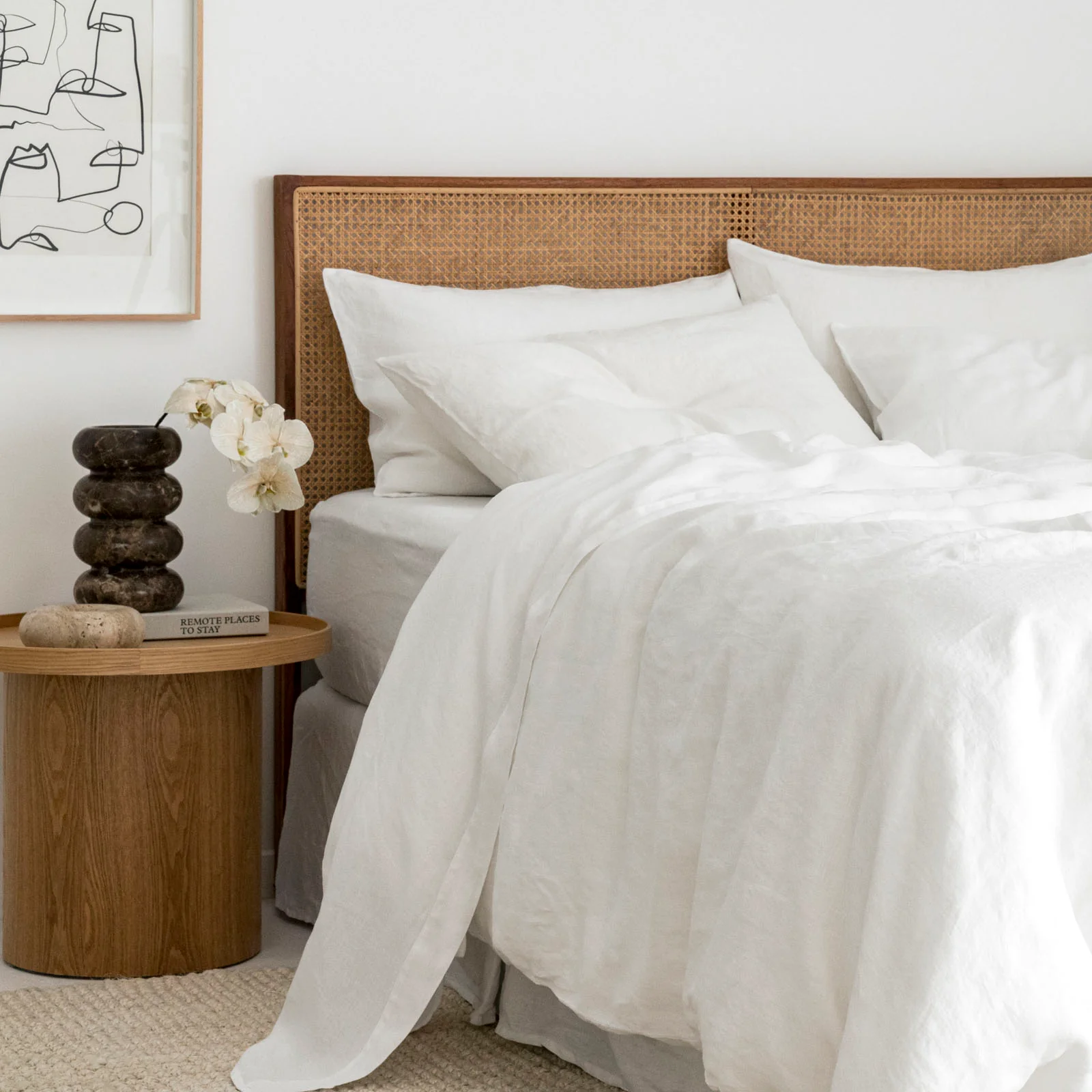French Flax Linen Pillowcase Set in White - Image 8
