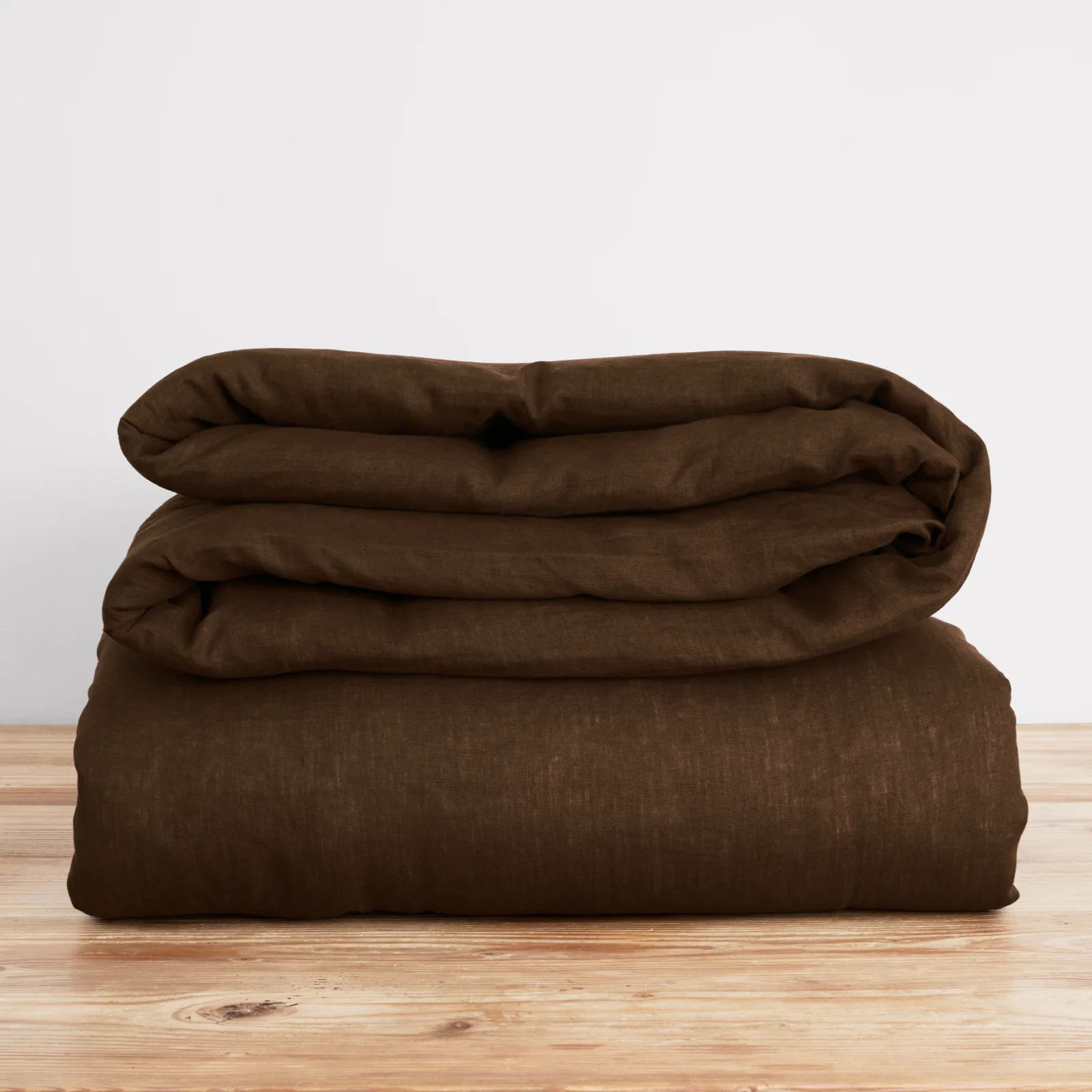 French Flax Linen Quilt Cover in Chocolate