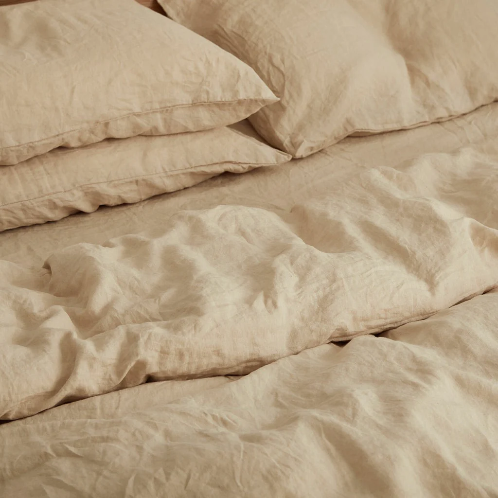French Flax Linen Quilt Cover in Creme - Image 5