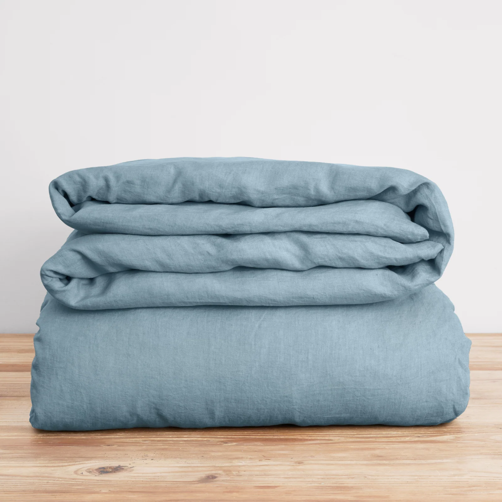 French Flax Linen Quilt Cover in Marine Blue
