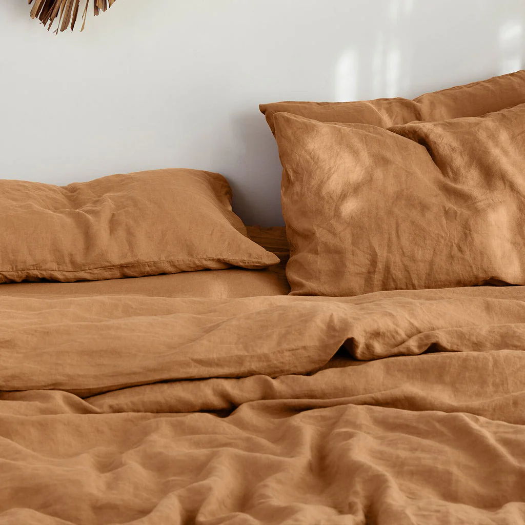 French Flax Linen Quilt Cover in Sandalwood - Image 5