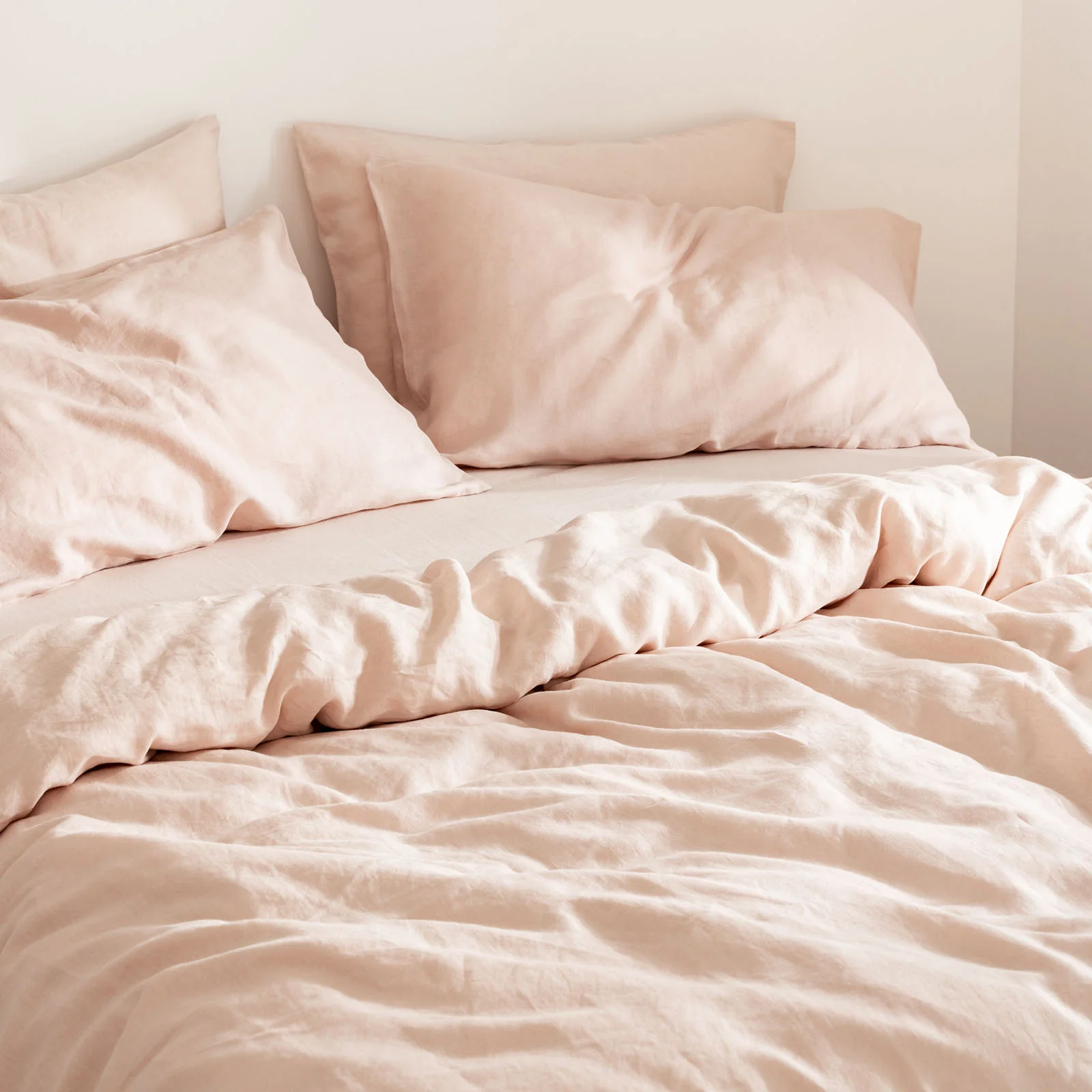 French Flax Linen Quilt Cover Set in Blush - Image 5