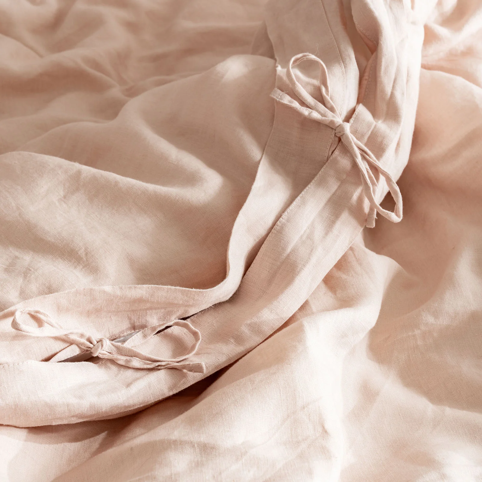 French Flax Linen Quilt Cover Set in Blush - Image 6
