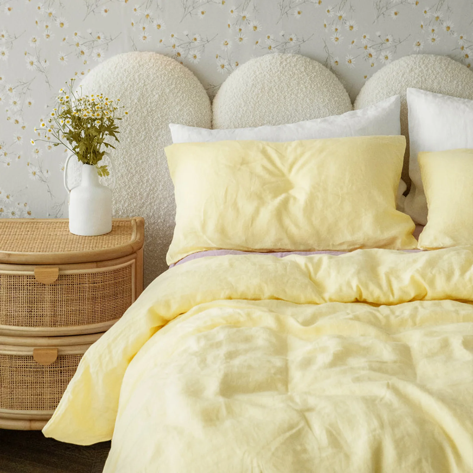 French Flax Linen Quilt Cover Set in Daisy - Image 10