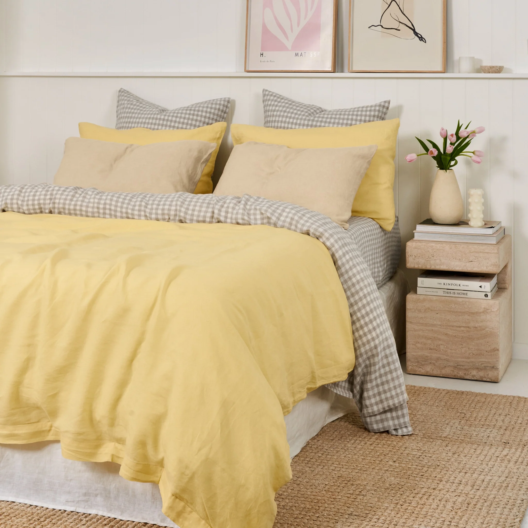 French Flax Linen Quilt Cover Set in Daisy - Image 11