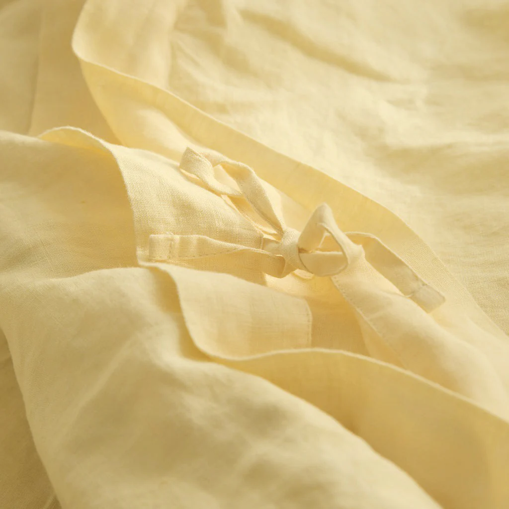 French Flax Linen Quilt Cover Set in Daisy - Image 6