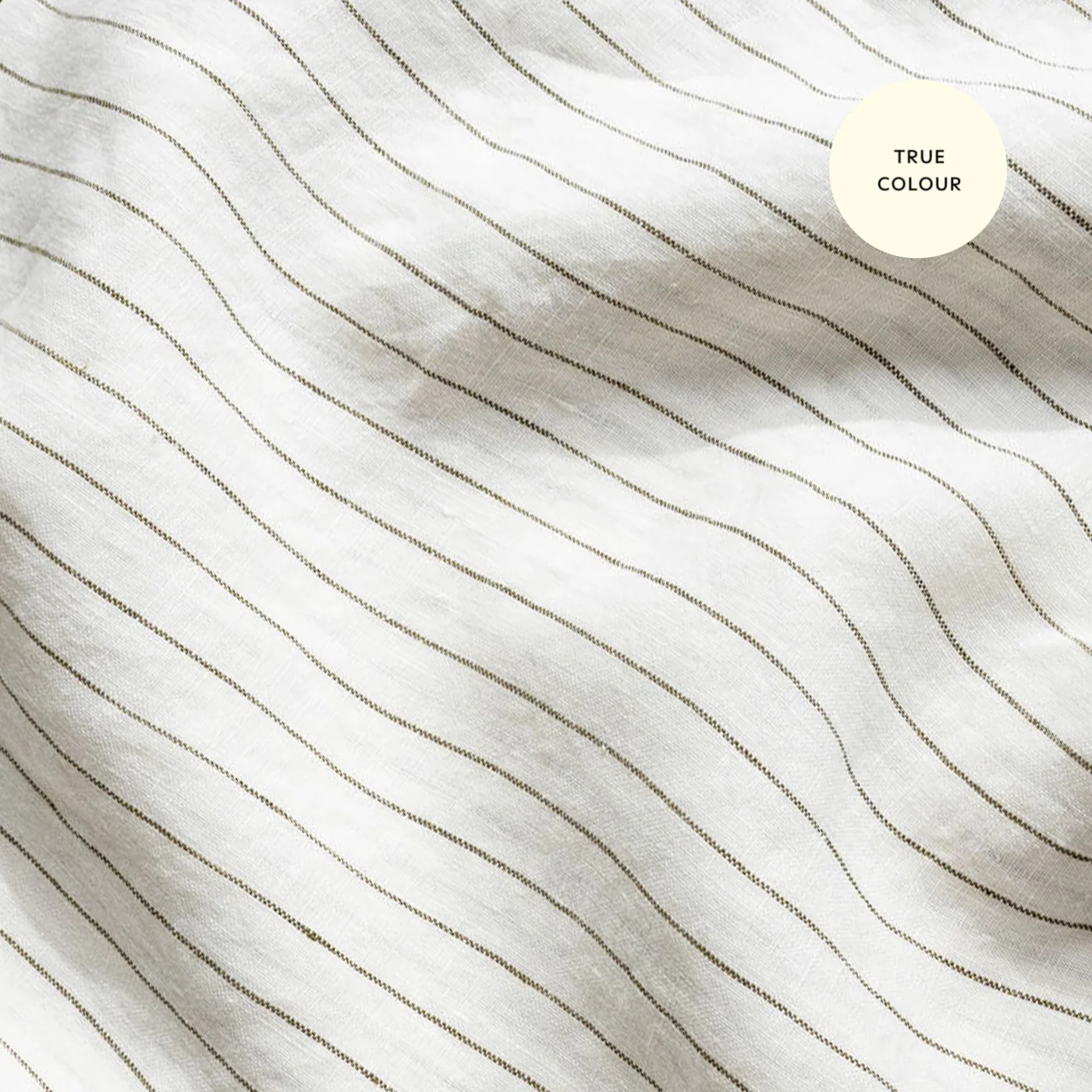 French Flax Linen Pillowcase Set in Olive Stripe - Image 7