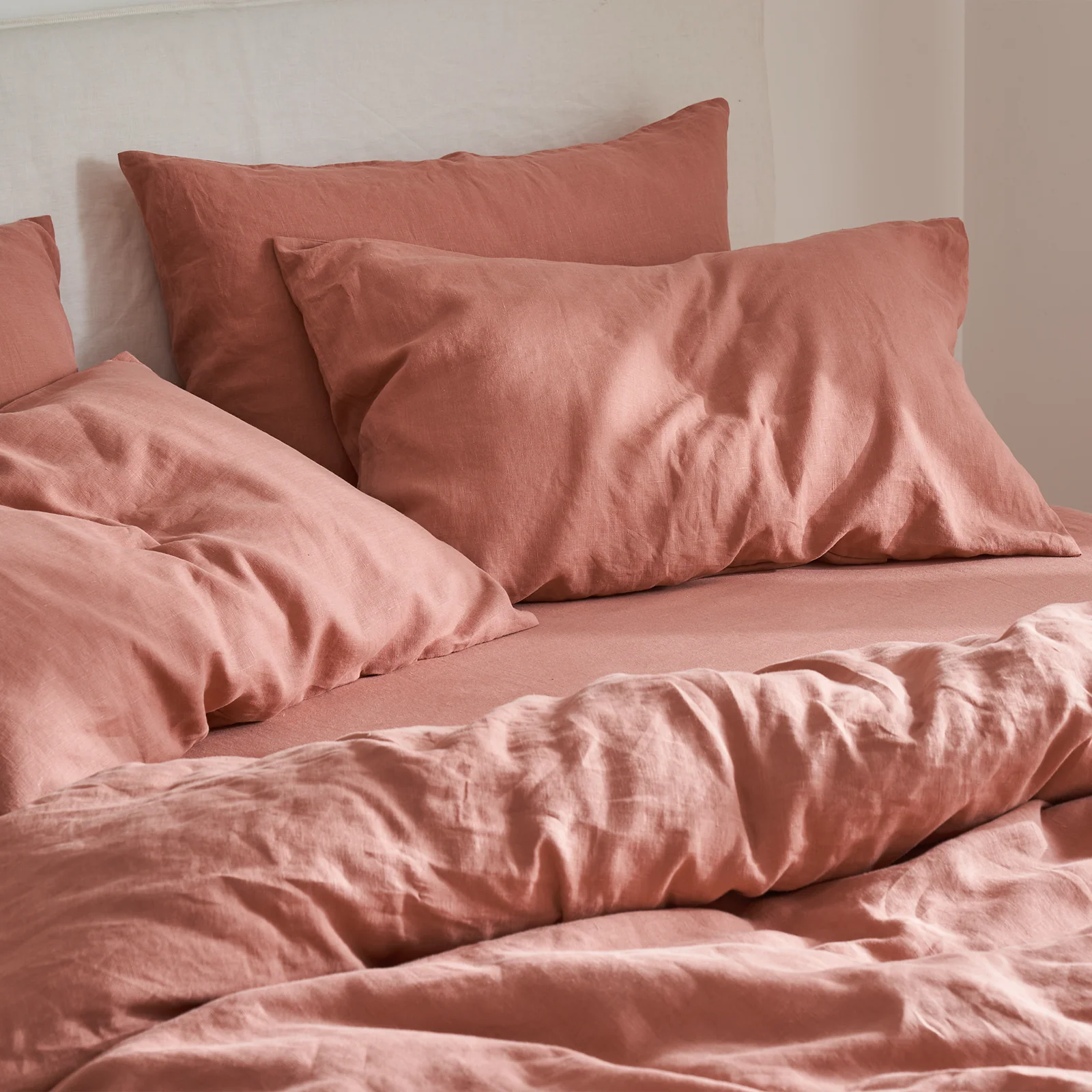 French Flax Linen Quilt Cover Set in Rosa - Image 5