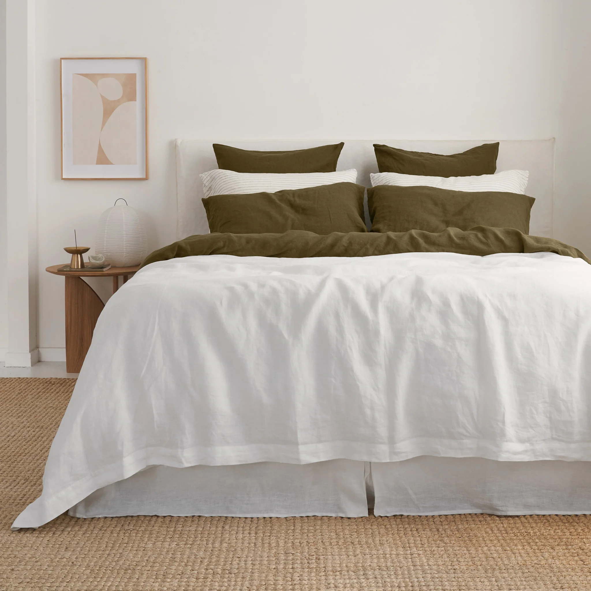 French Flax Linen Quilt Cover Set in White - Image 10