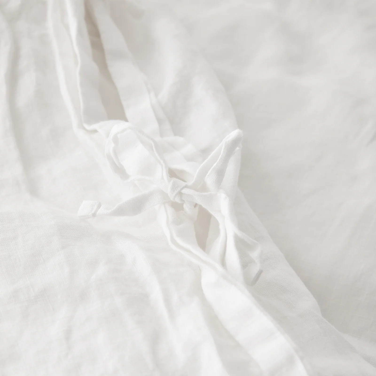 French Flax Linen Quilt Cover Set in White - Image 8