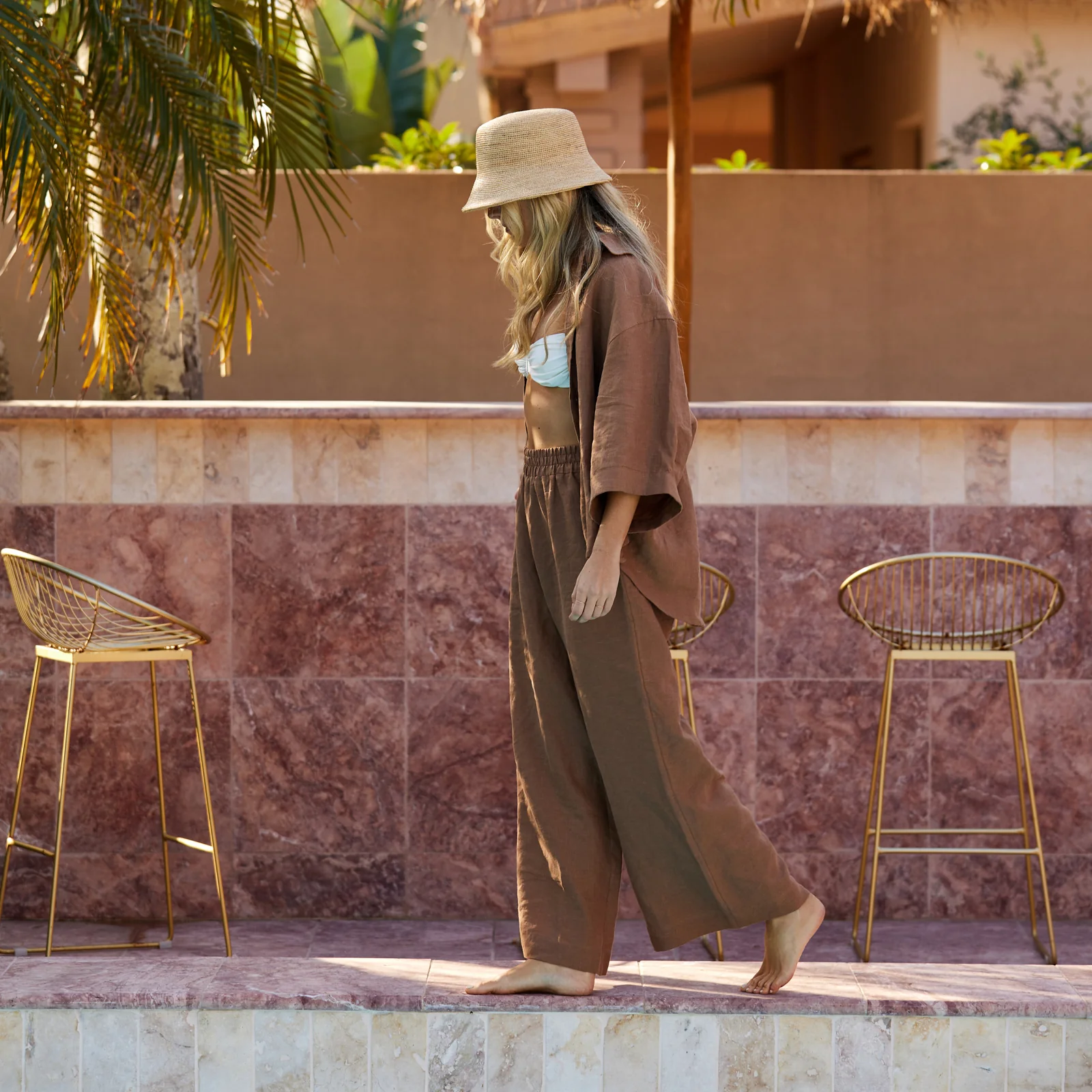 French Flax Linen Ruby Lounge Set in Hazelnut - Image 11