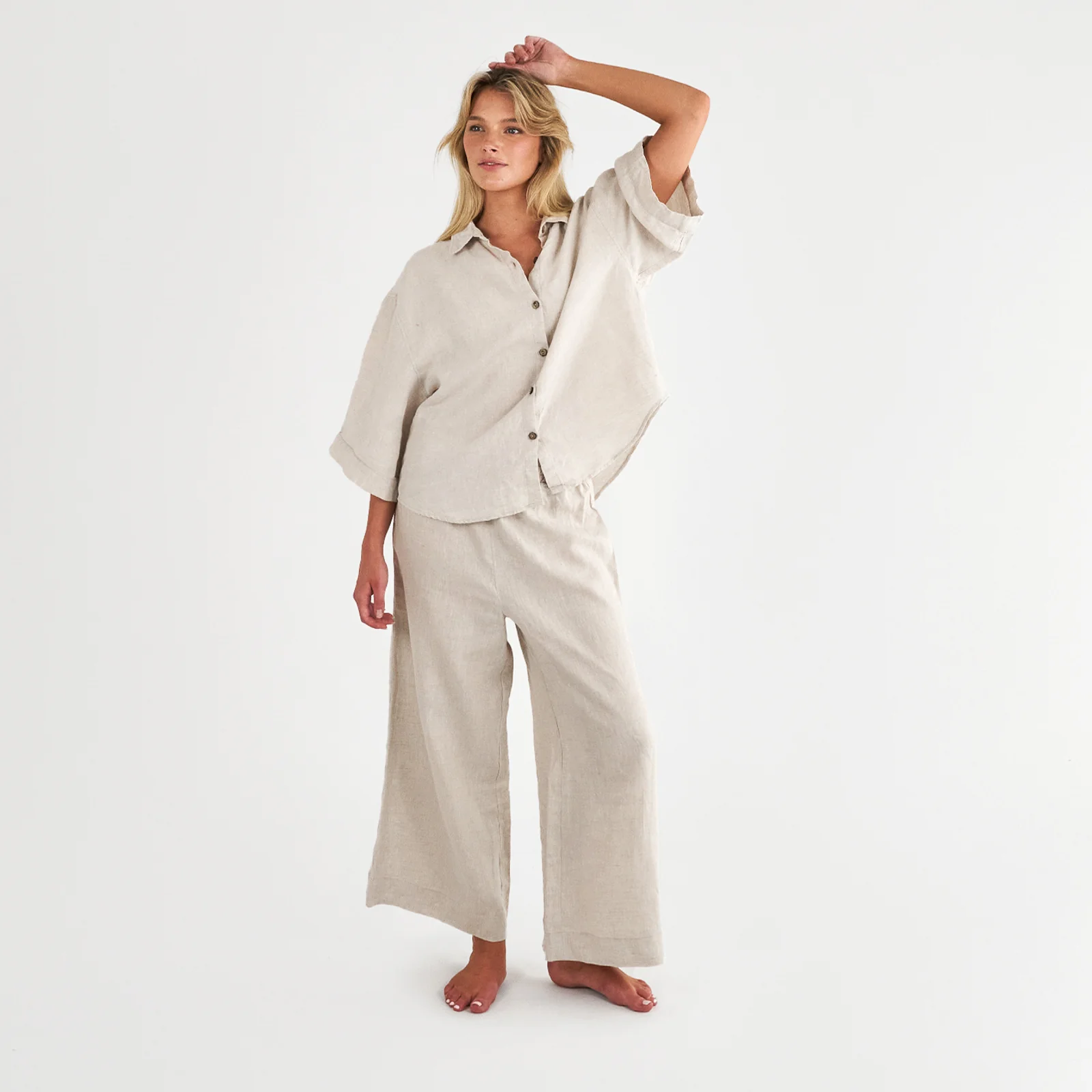 French Flax Linen Ruby Lounge Set in Natural - Image 2