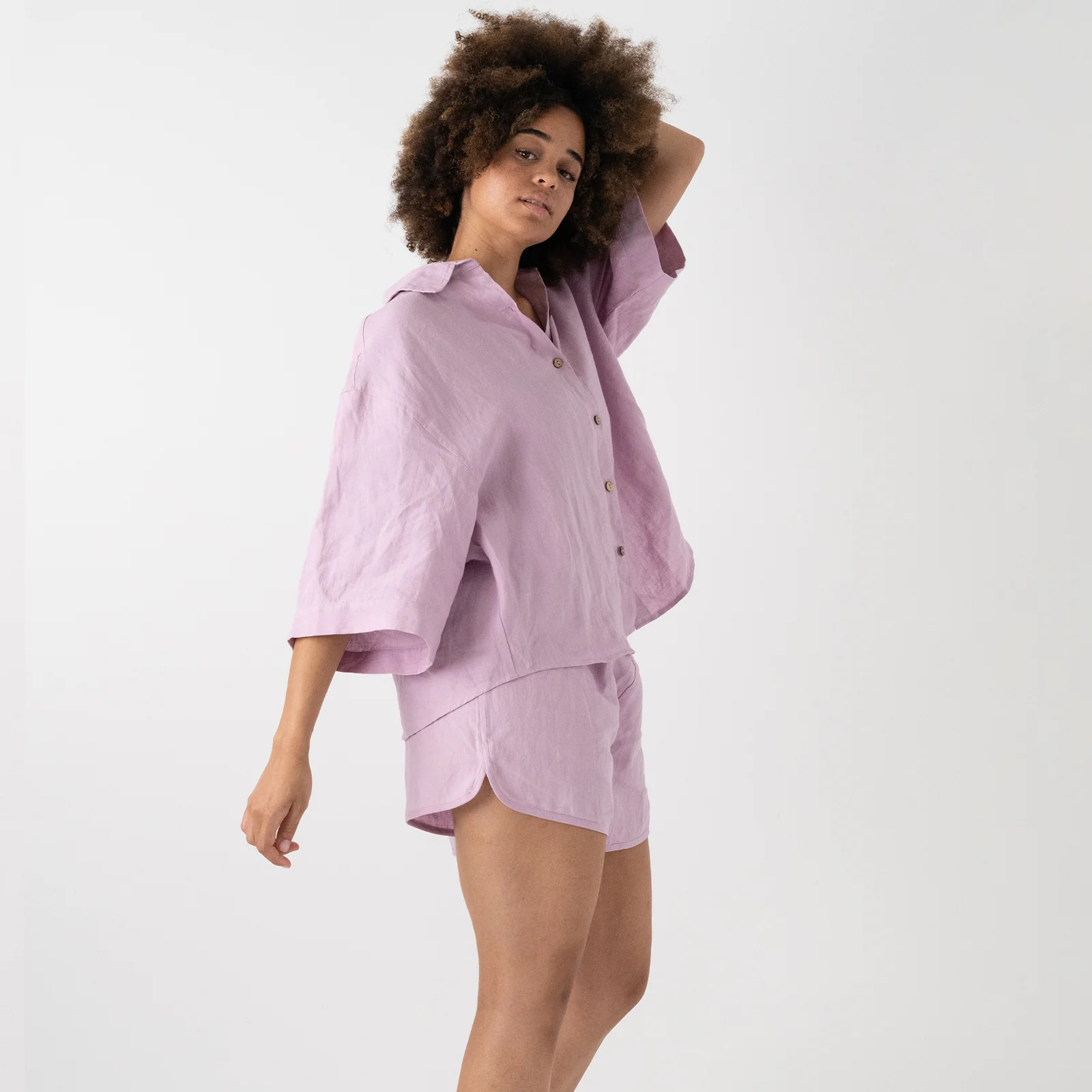 French Flax Linen Ruby Set in Lilac - Image 4