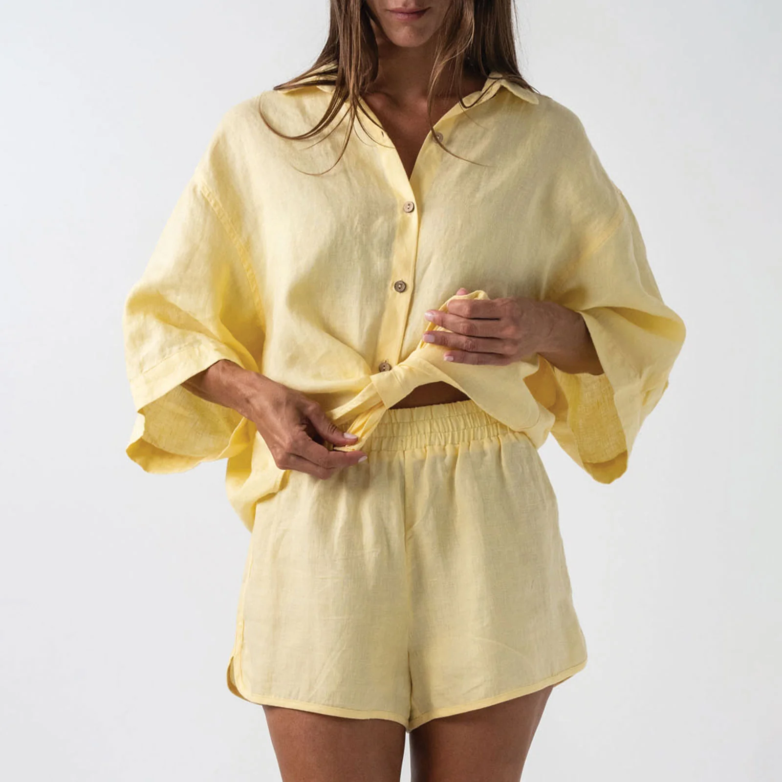 French Flax Linen Ruby Shirt in Daisy - Image 5