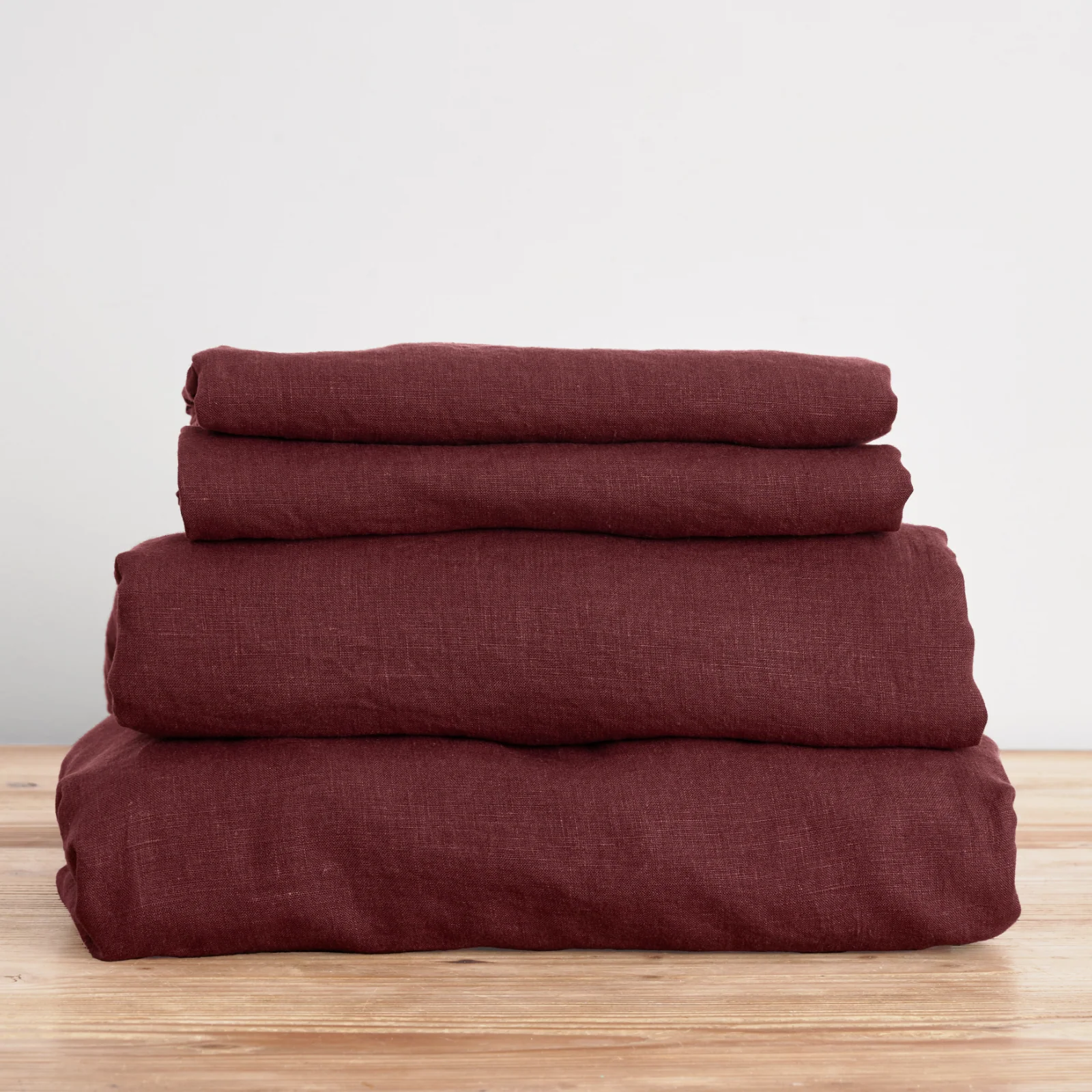 French Flax Linen Sheet Set in Cherrywood