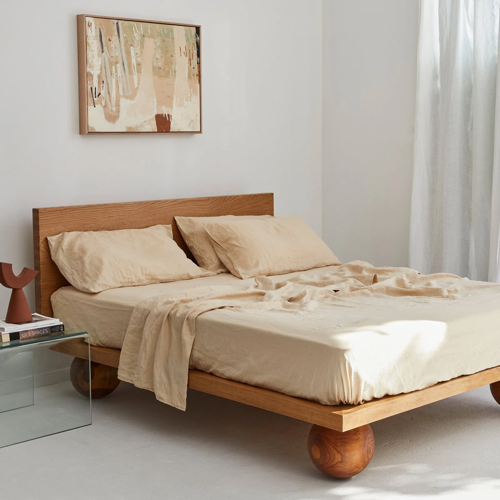 French Flax Linen Sheet Set in Creme - Image 2
