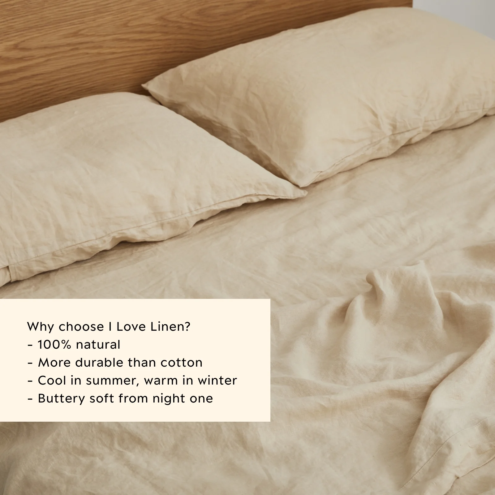French Flax Linen Sheet Set in Creme - Image 6
